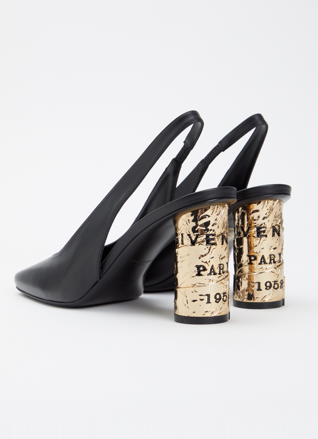 Givenchy Slingback van kalfsleer met metallic details - achterkant 3 zwart