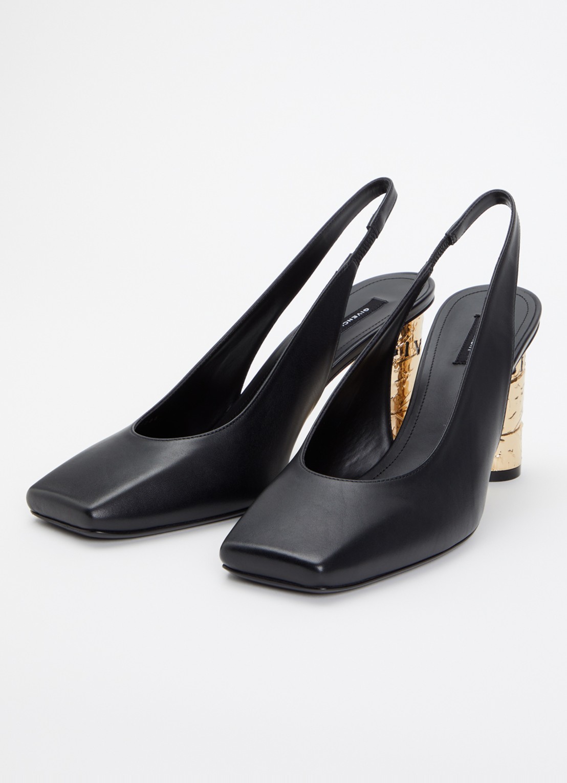 Givenchy Slingback van kalfsleer met metallic details - detail 4 zwart