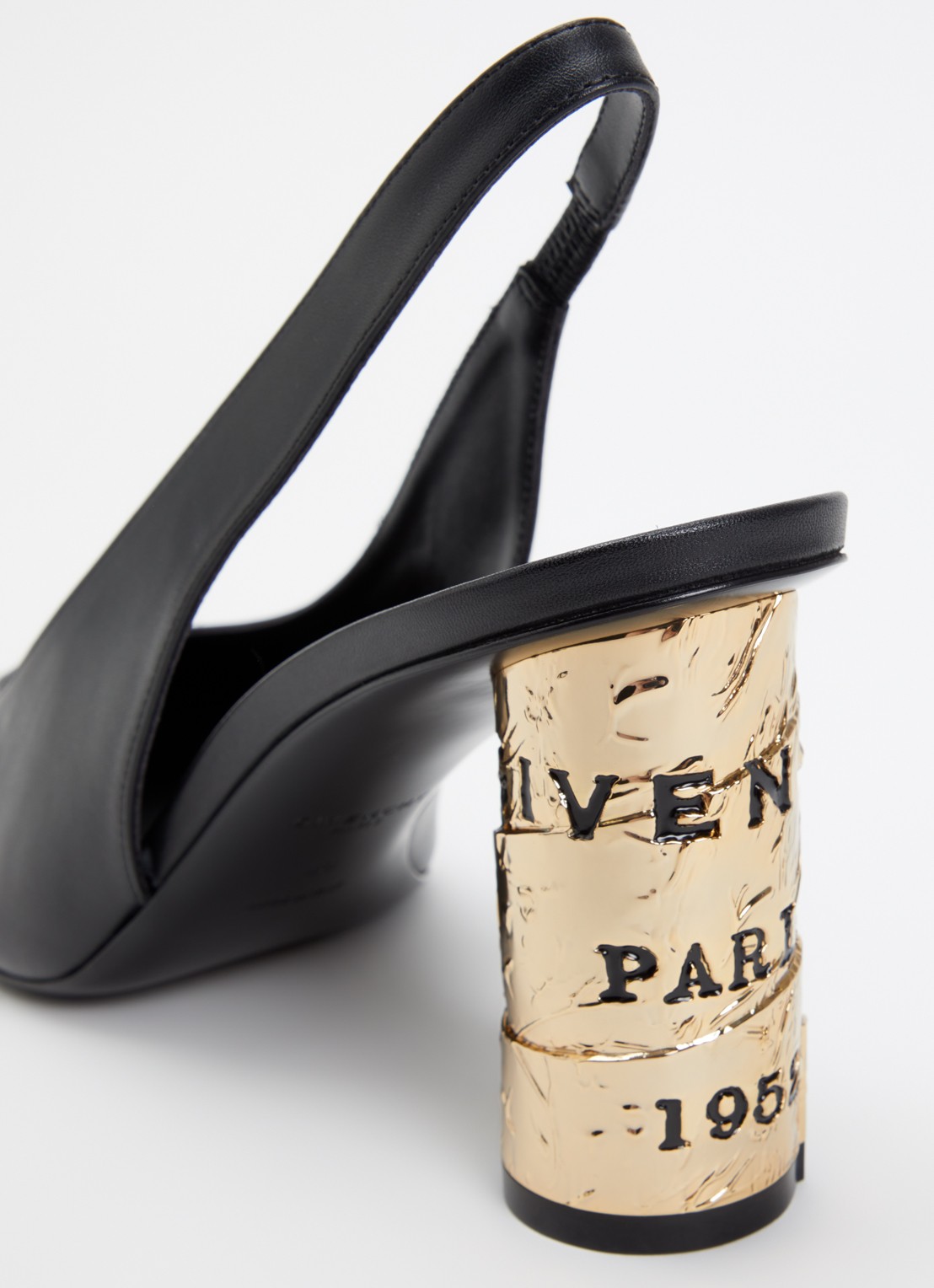 Givenchy Slingback van kalfsleer met metallic details - detail 7 zwart