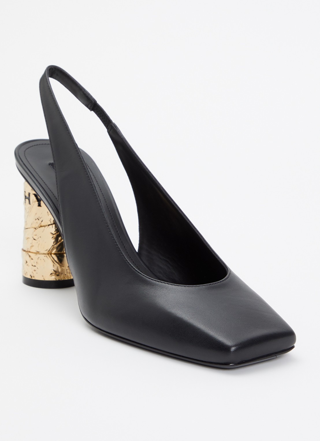 Givenchy Slingback van kalfsleer met metallic details - voorkant zwart