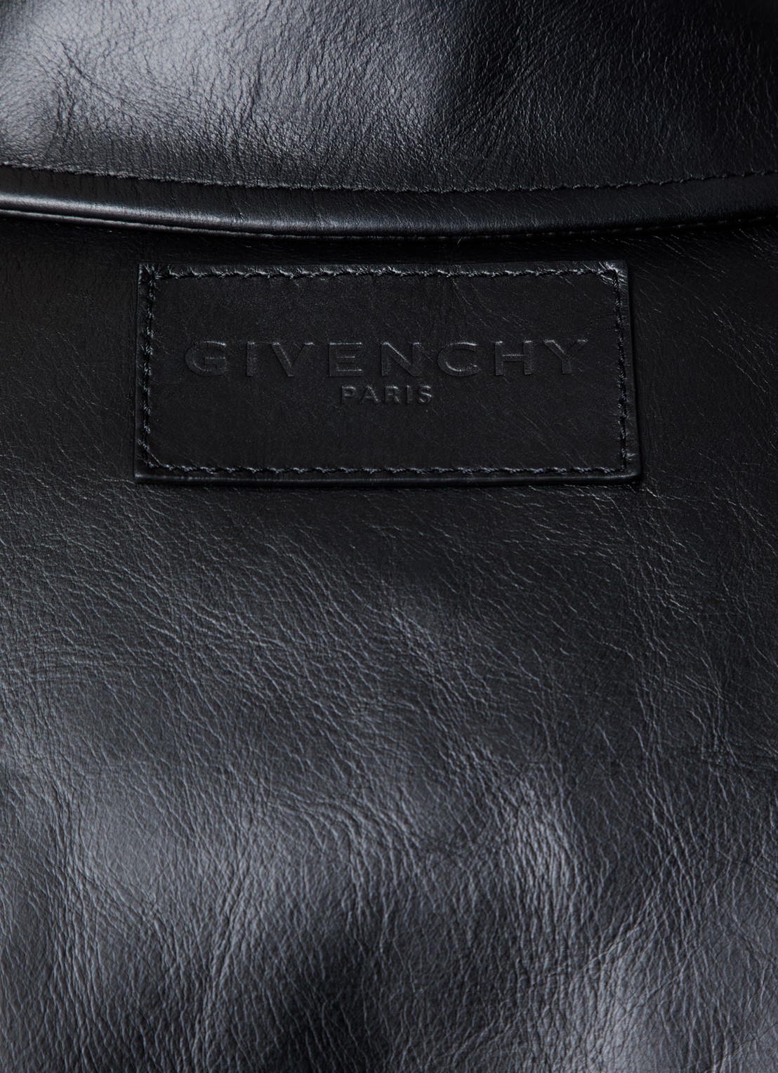 Givenchy Smoot jack van leer met steekzakken - detail 4 zwart