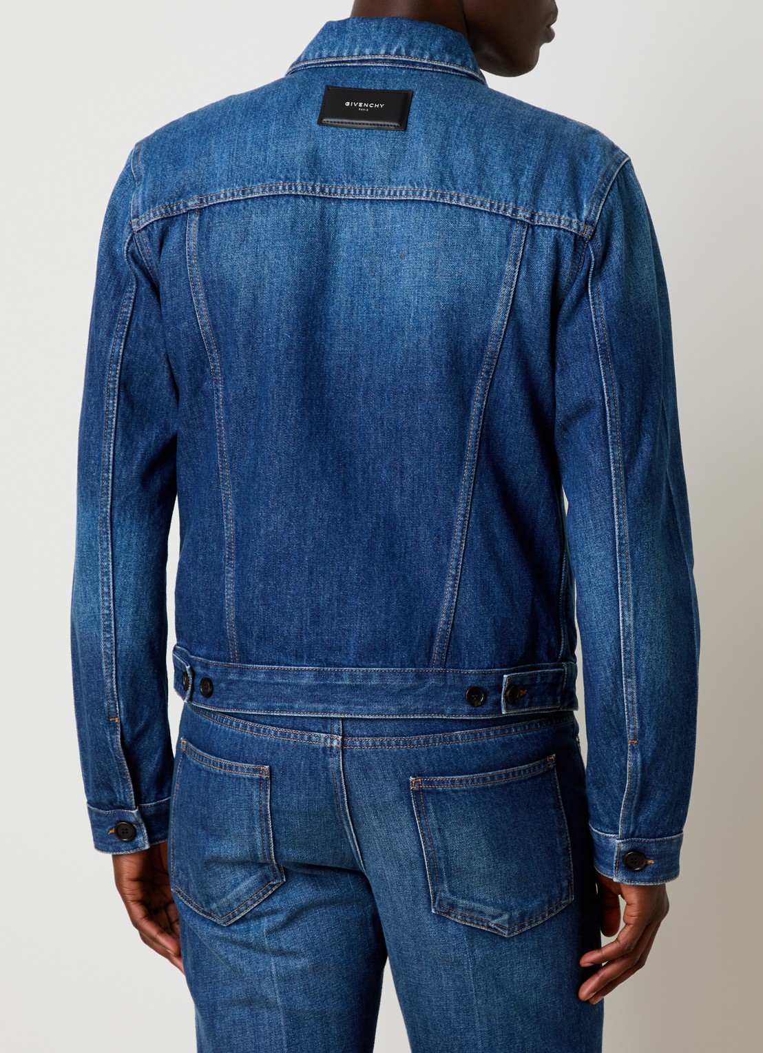 Givenchy Spijkerjas met borst- en steekzakken - achterkant indigo