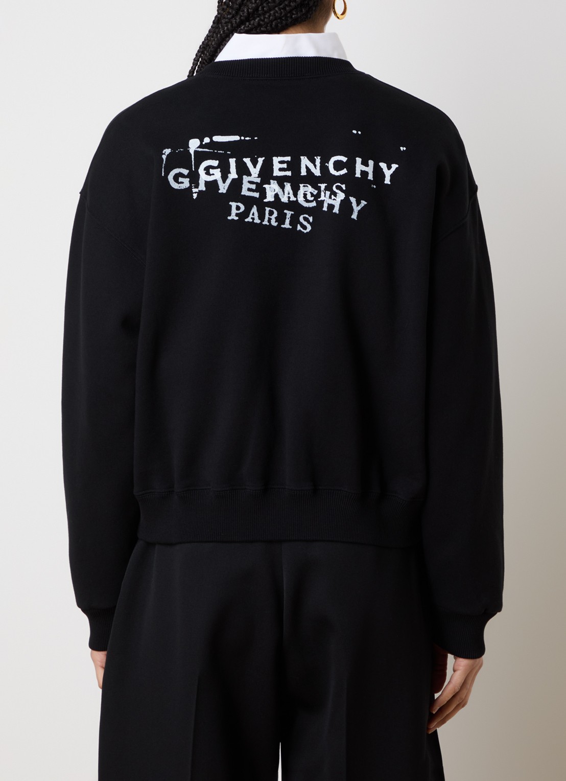 Givenchy Sweater met logo- en backprint - achterkant 3 zwart