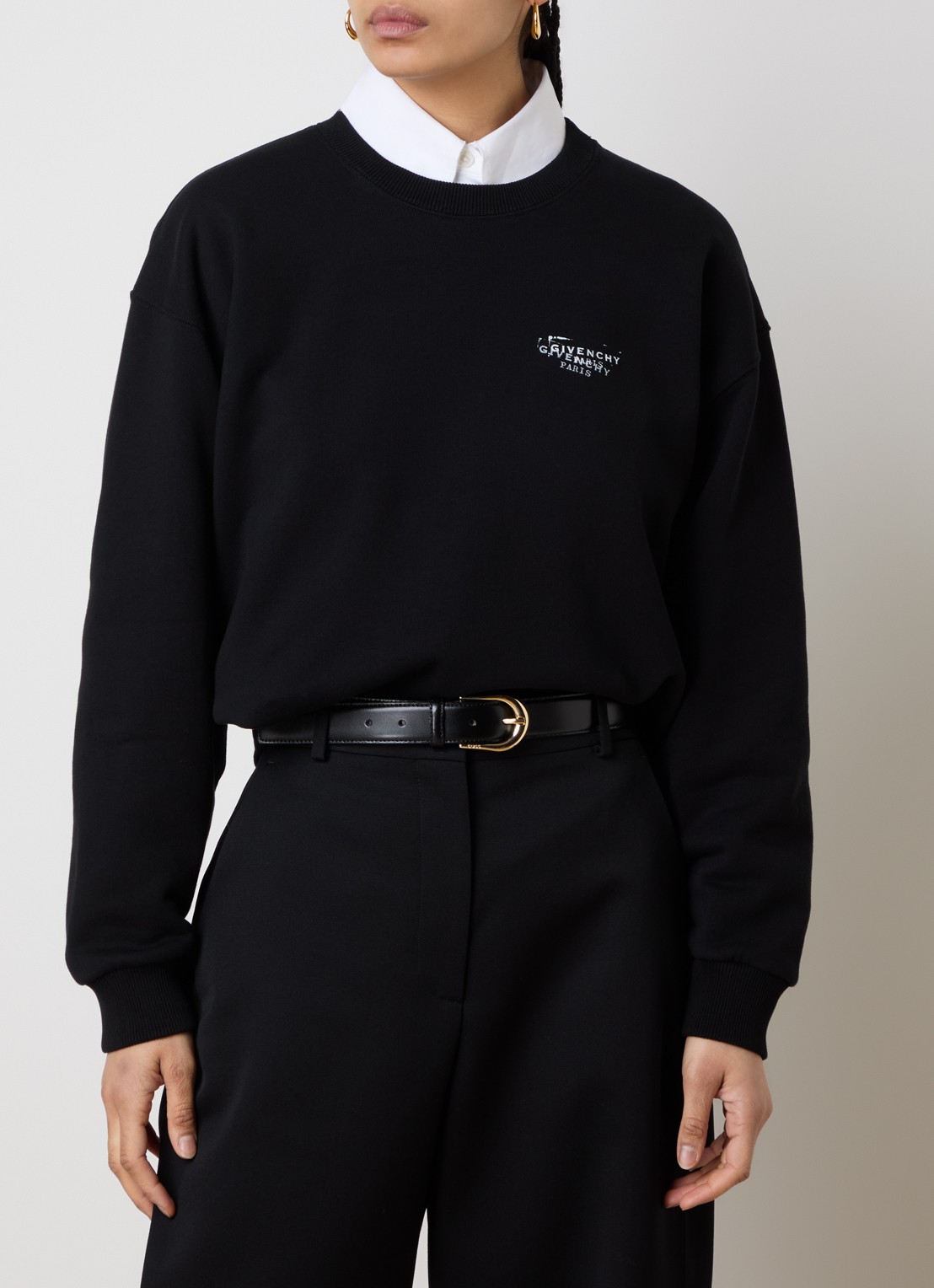 Givenchy Sweater met logo- en backprint - detail zwart