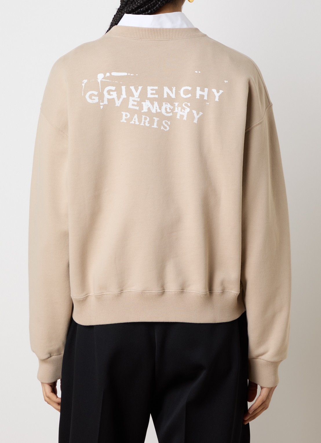 Givenchy Sweater met logo- en backprint - achterkant 5 beige