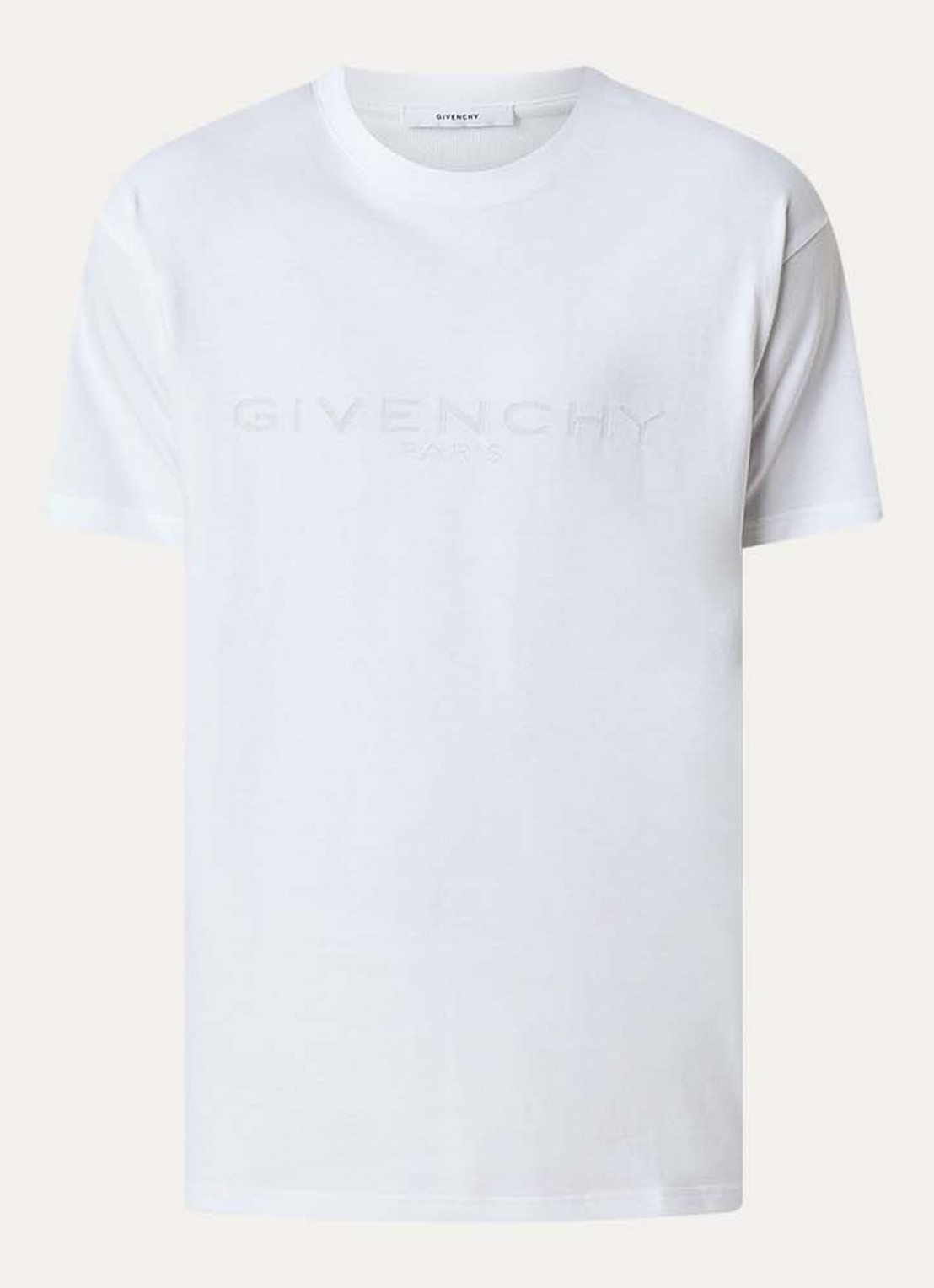 Givenchy T-shirt in zijdeblend met logo - voorkant 2 wit