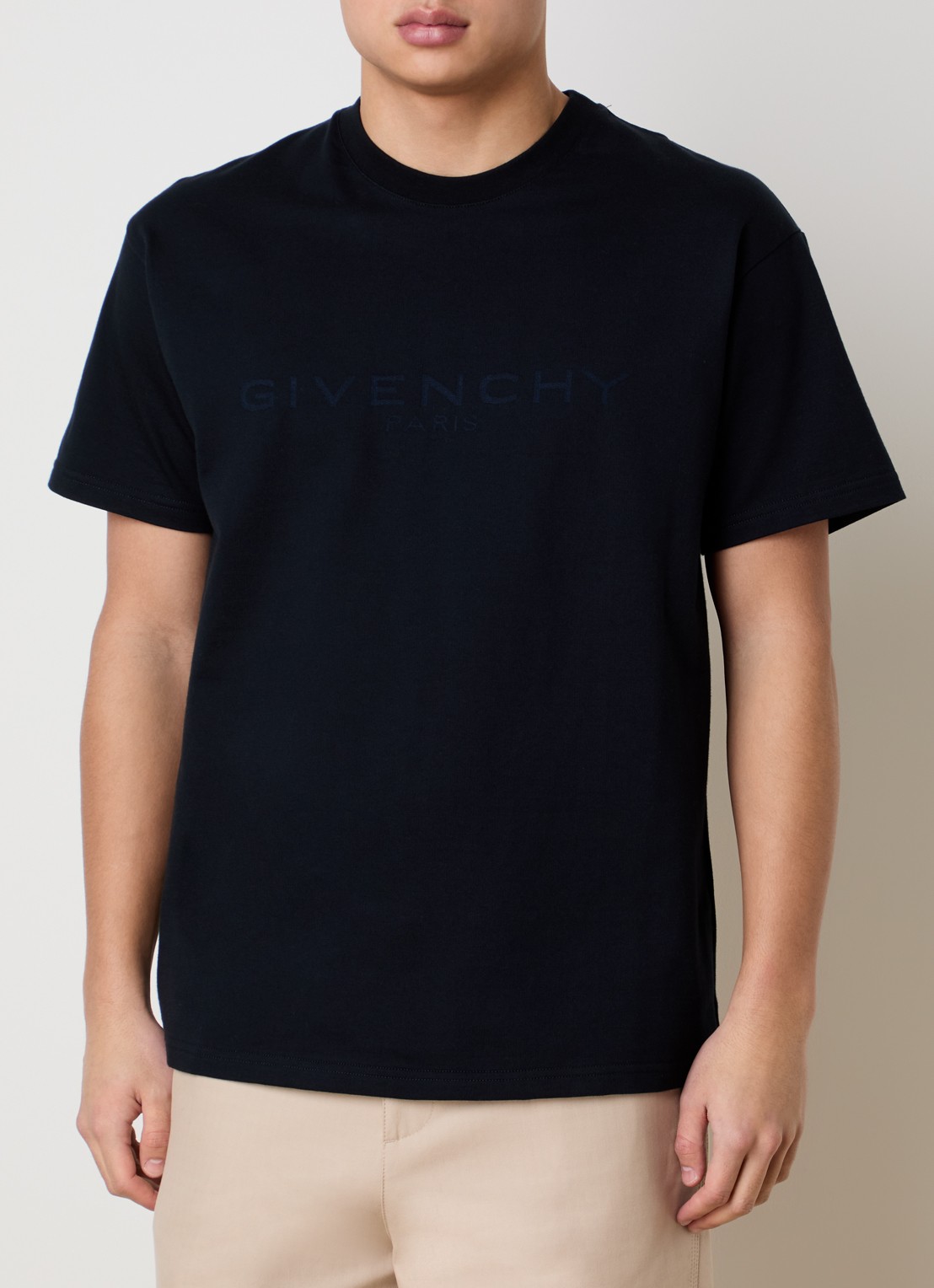 Givenchy T-shirt in zijdeblend met logo - detail 4 donkerblauw