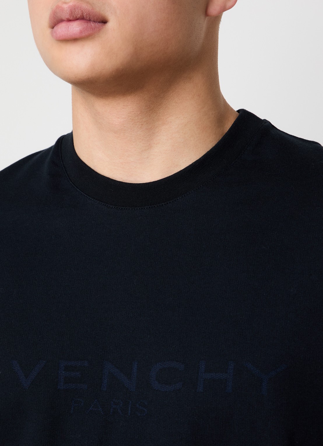 Givenchy T-shirt in zijdeblend met logo - detail 5 donkerblauw