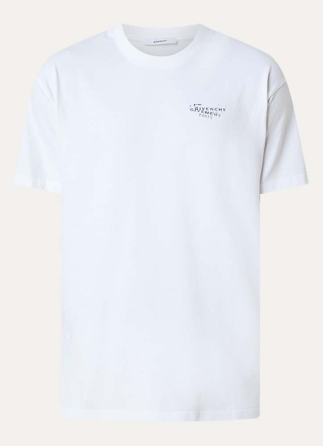 Givenchy T-shirt met logo- en backprint - voorkant wit