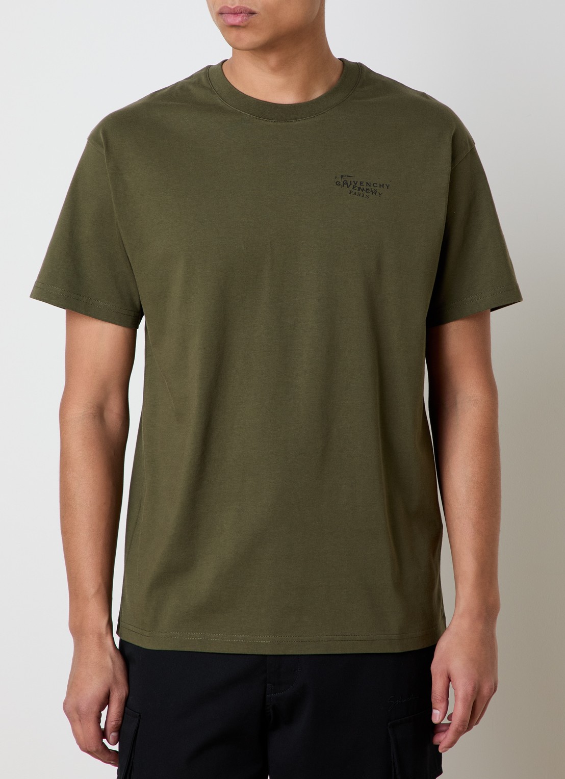 Givenchy T-shirt met logo- en backprint - achterkant 3 khaki