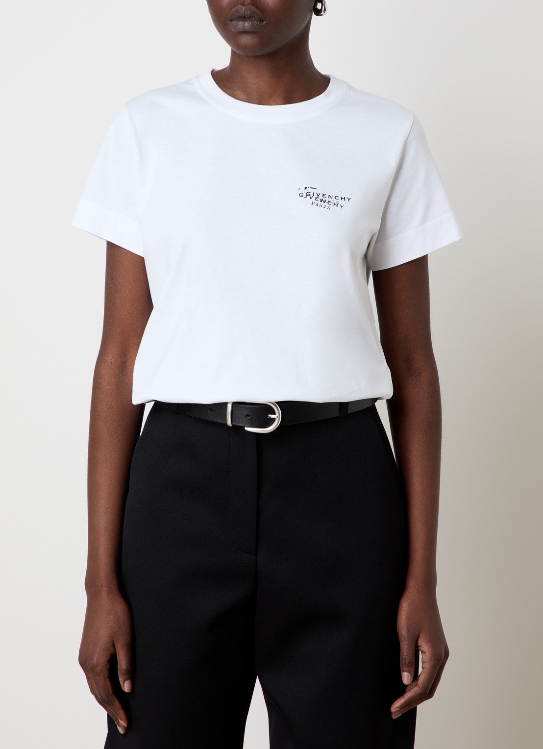 Givenchy T-shirt met logo- en backprint - achterkant wit
