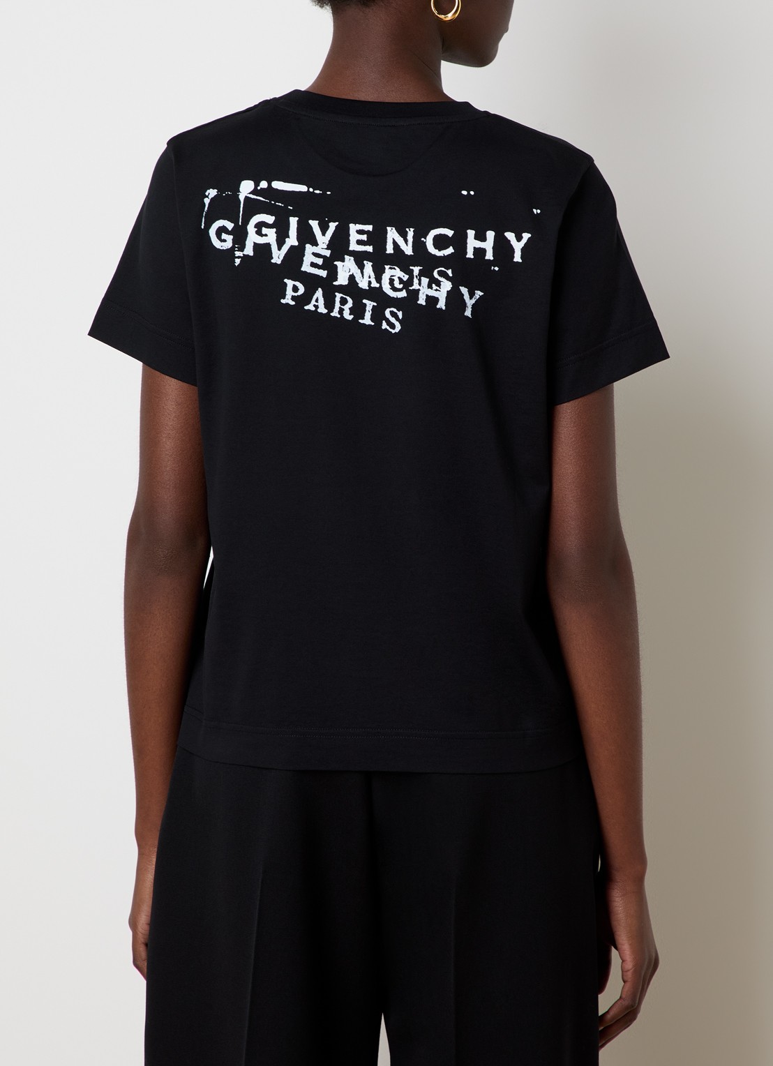 Givenchy T-shirt met logo- en backprint - detail 3 zwart