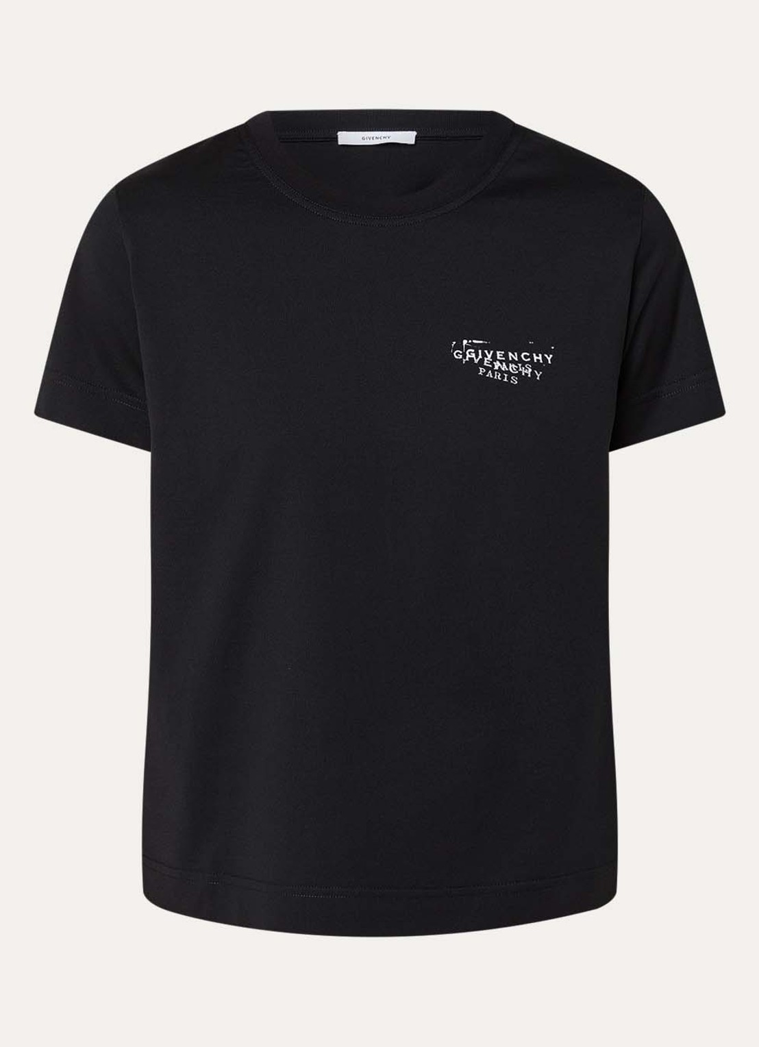 Givenchy T-shirt met logo- en backprint - voorkant zwart