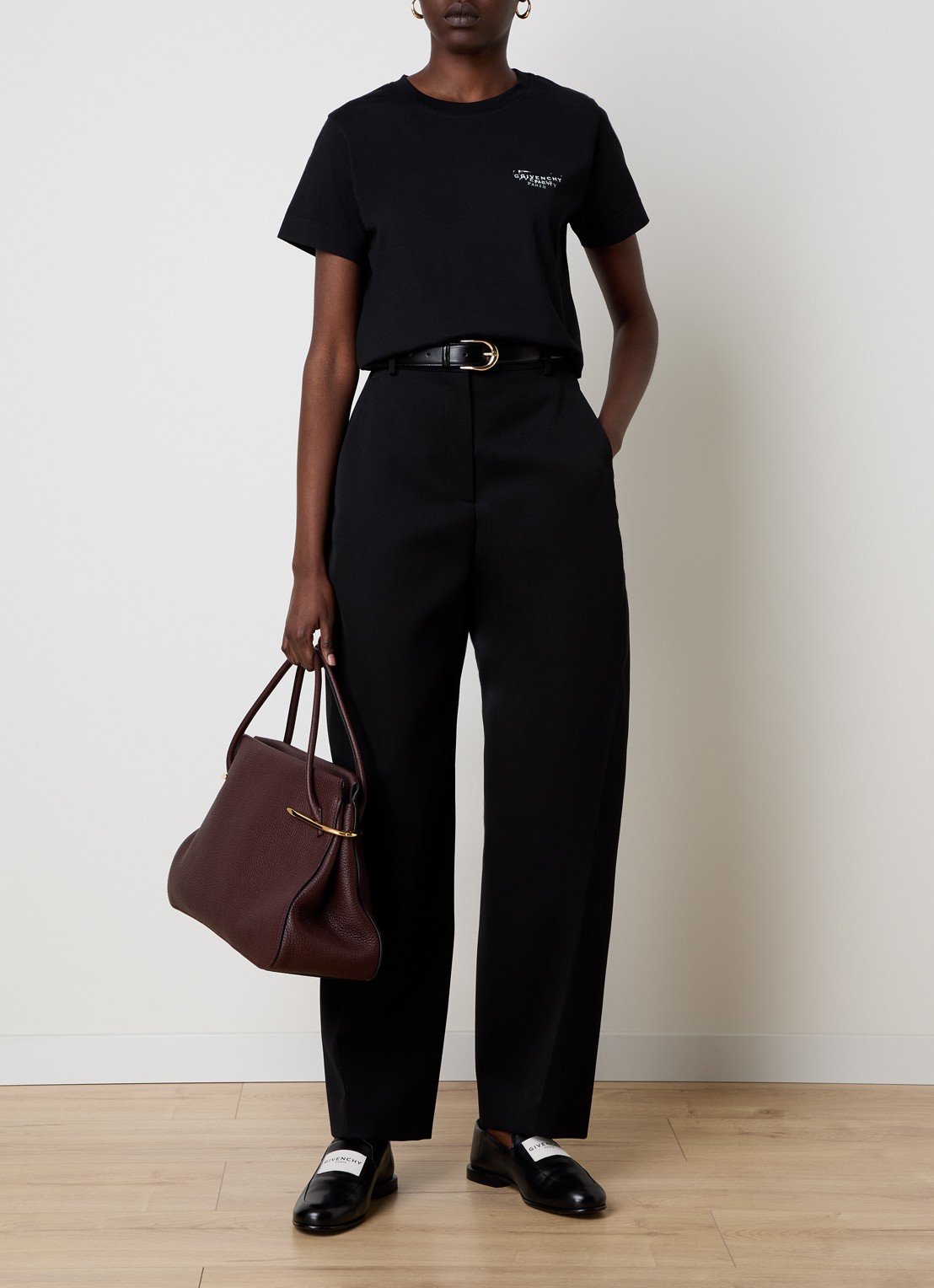 Givenchy T-shirt met logo- en backprint - voorkant 2 zwart