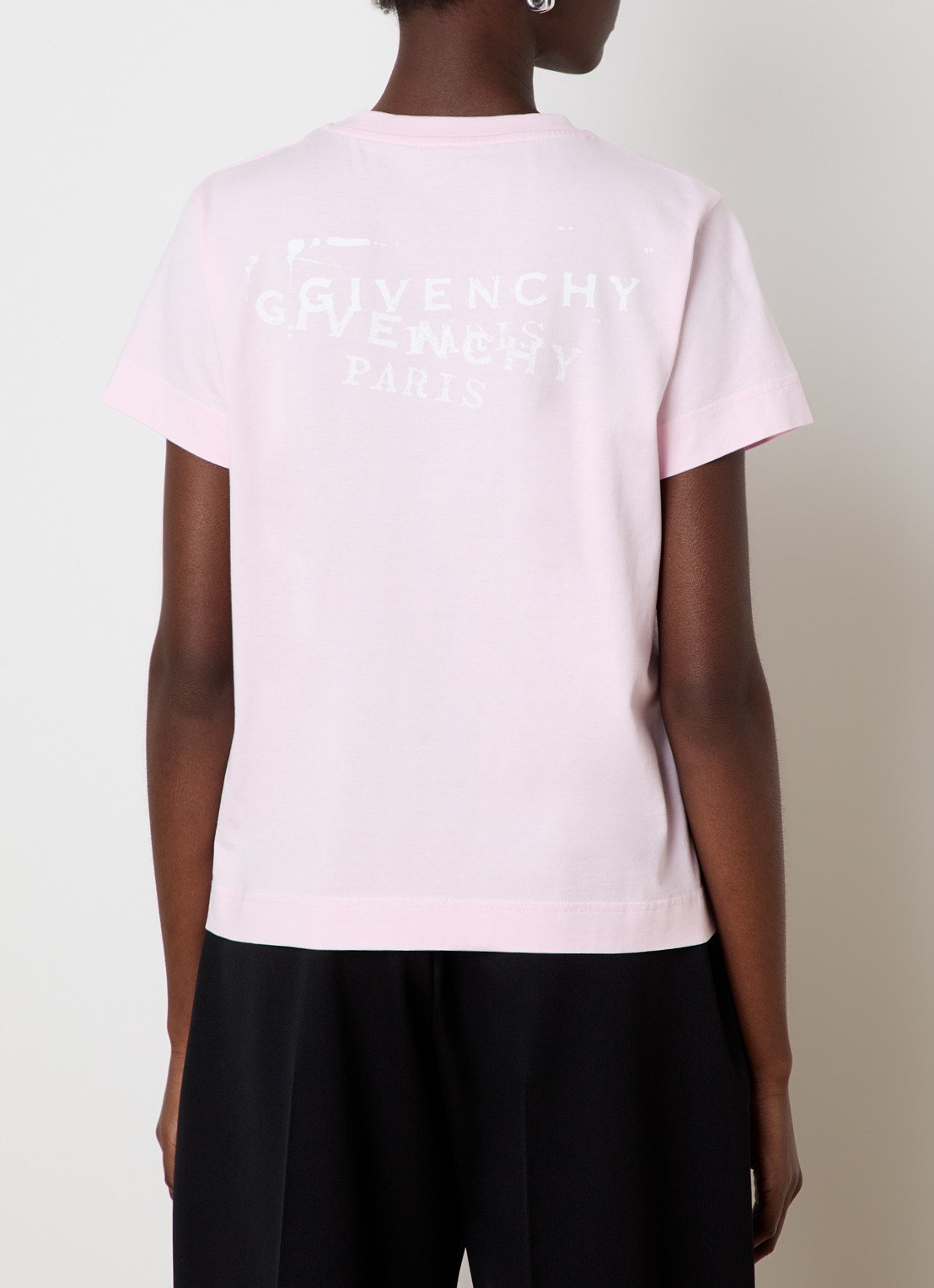 Givenchy T-shirt met logo- en backprint - detail 4 roze