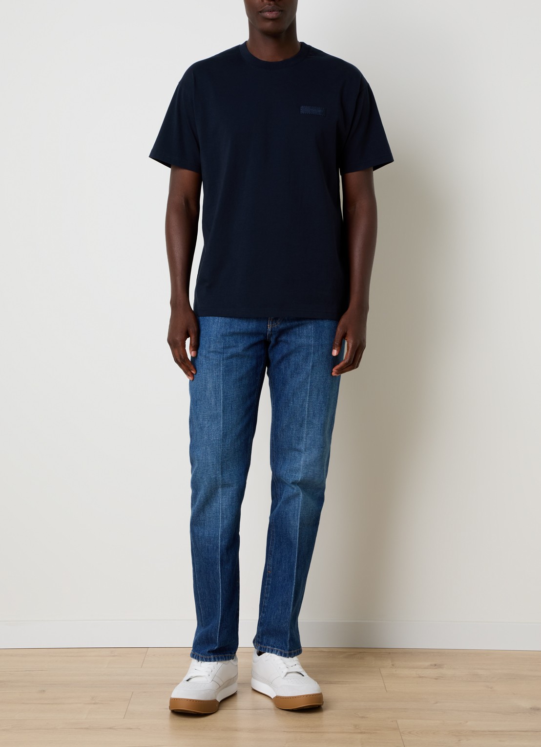 Givenchy T-shirt met logo - voorkant 2 donkerblauw