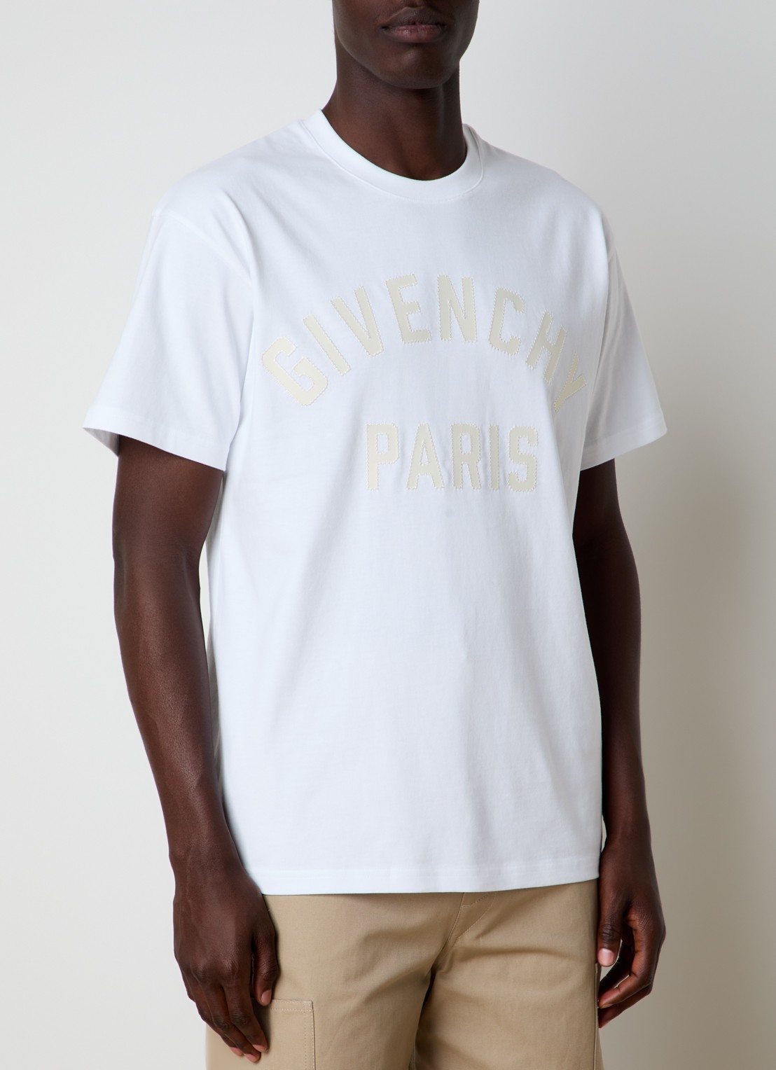 Givenchy T-shirt met logoborduring - detail 3 wit