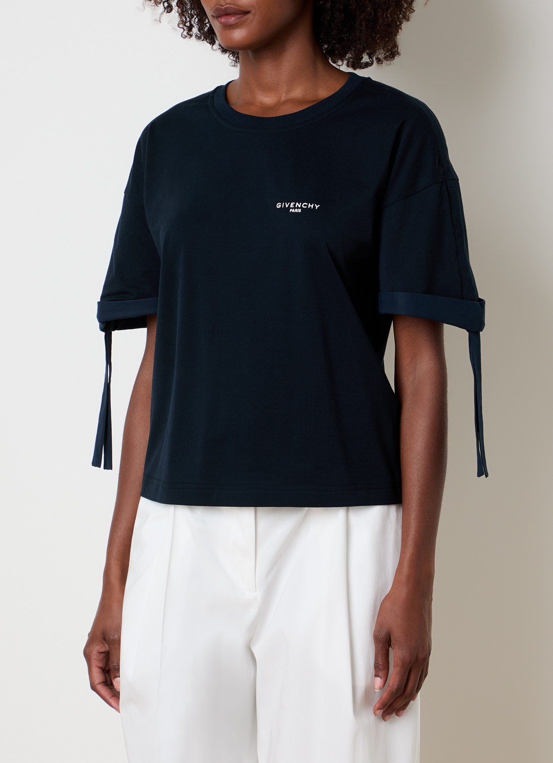 Givenchy T-shirt met logoborduring - detail 3 donkerblauw