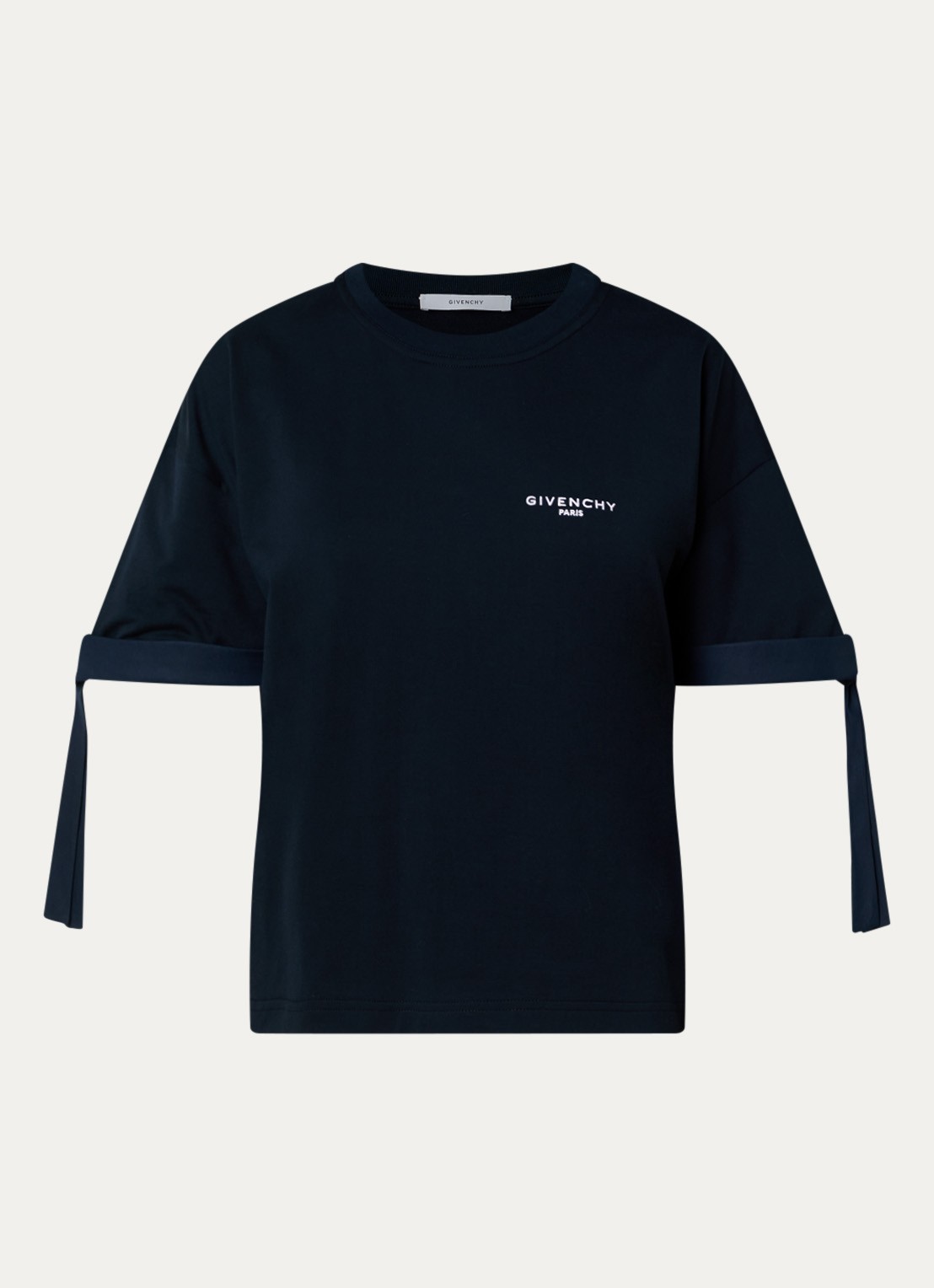 Givenchy T-shirt met logoborduring - voorkant donkerblauw