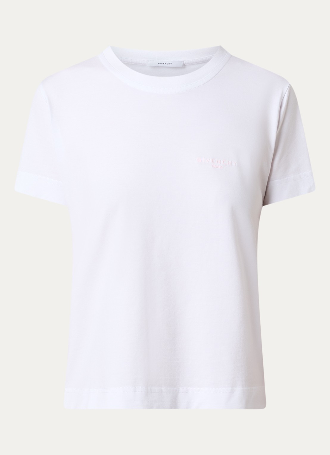 Givenchy T-shirt met logoborduring - voorkant 3 wit