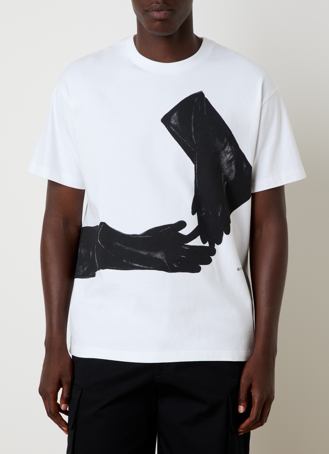 Givenchy T-shirt met print en logo - detail 4 wit