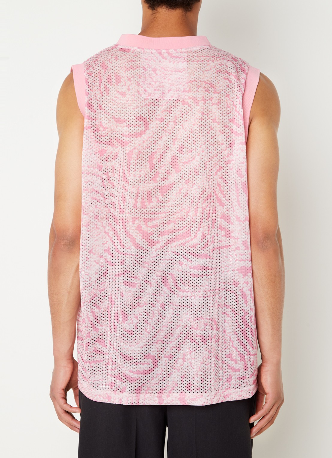 Givenchy Tanktop met V-hals en mesh  - achterkant 5 roze