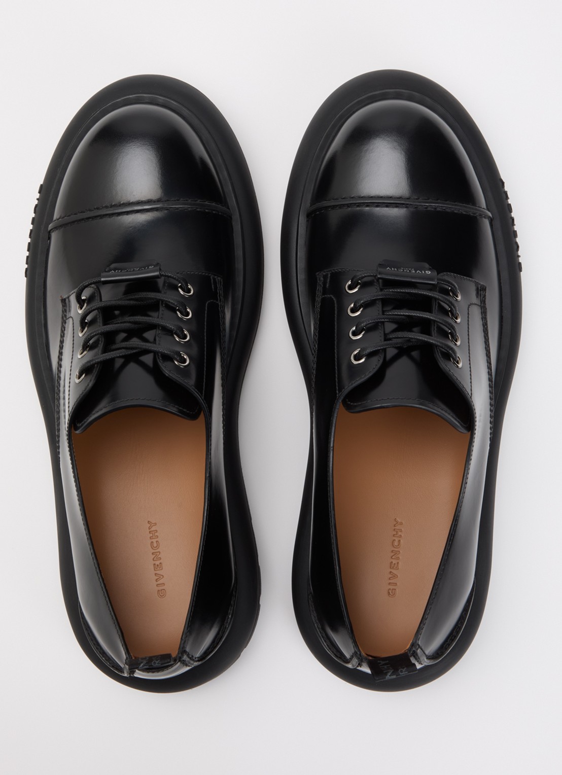 Givenchy Veterschoen van leer met logo - detail 2 zwart