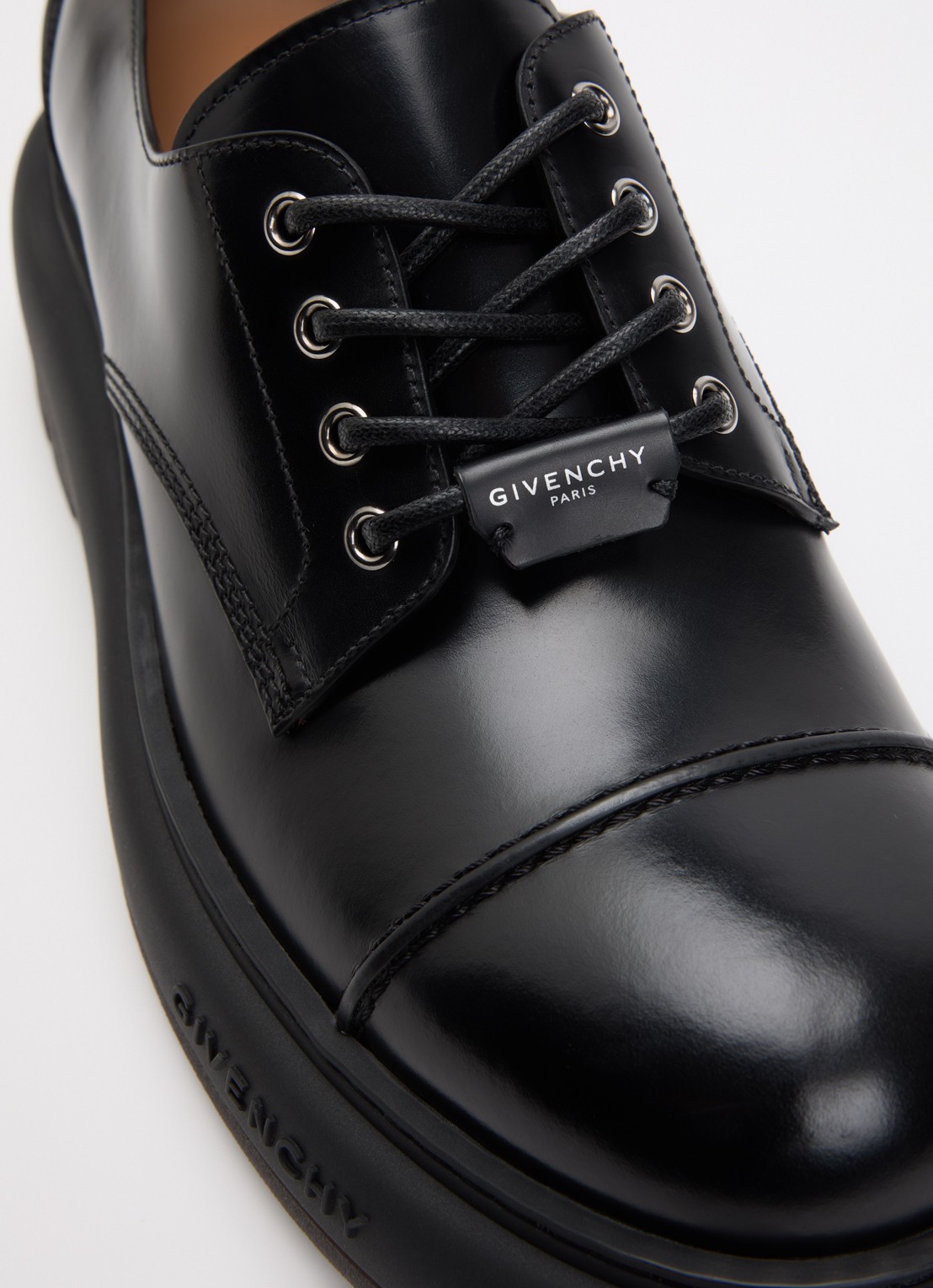 Givenchy Veterschoen van leer met logo - detail 4 zwart