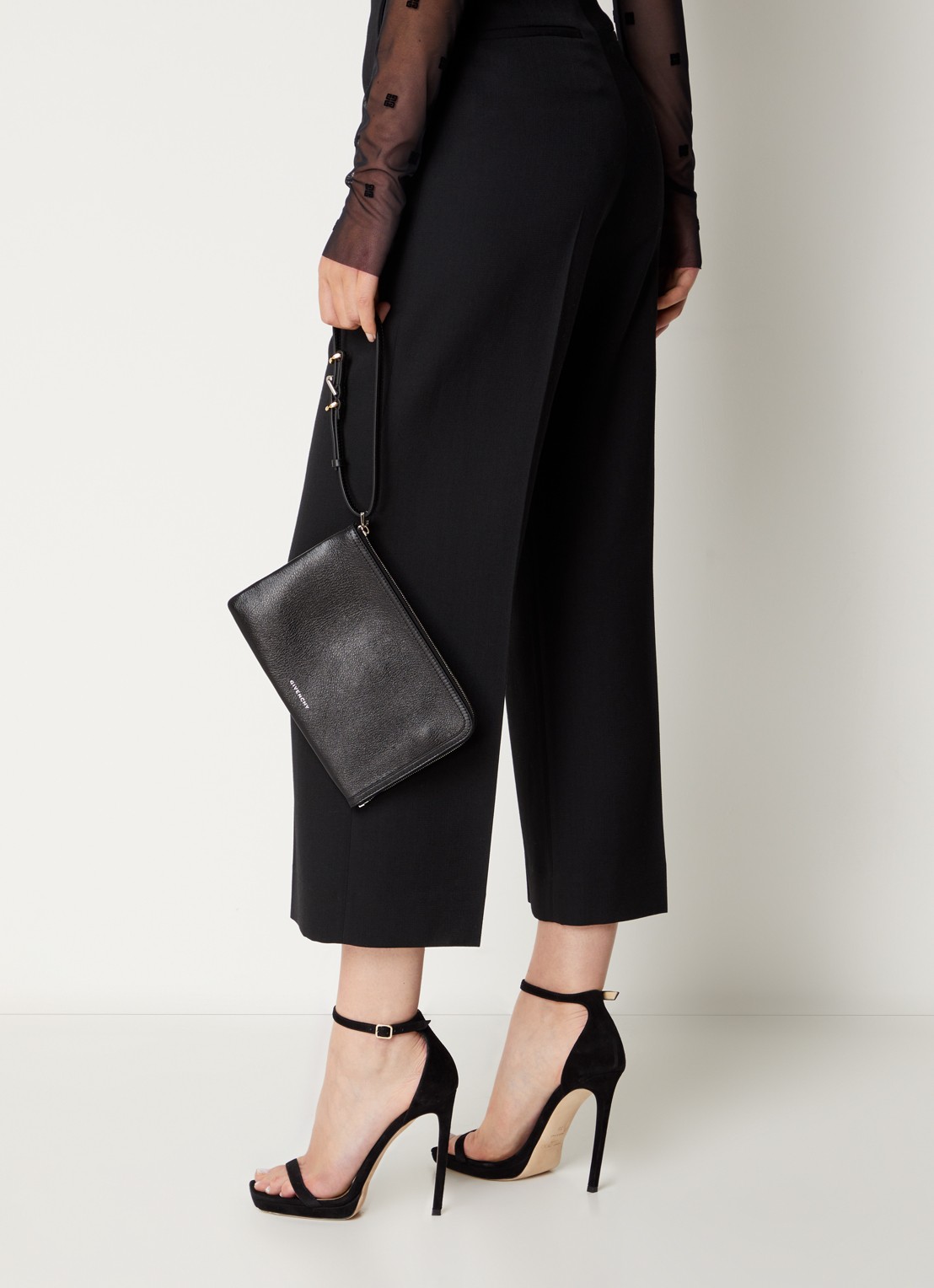 Givenchy Voyou clutch van kalfsleer  - voorkant 2 zwart