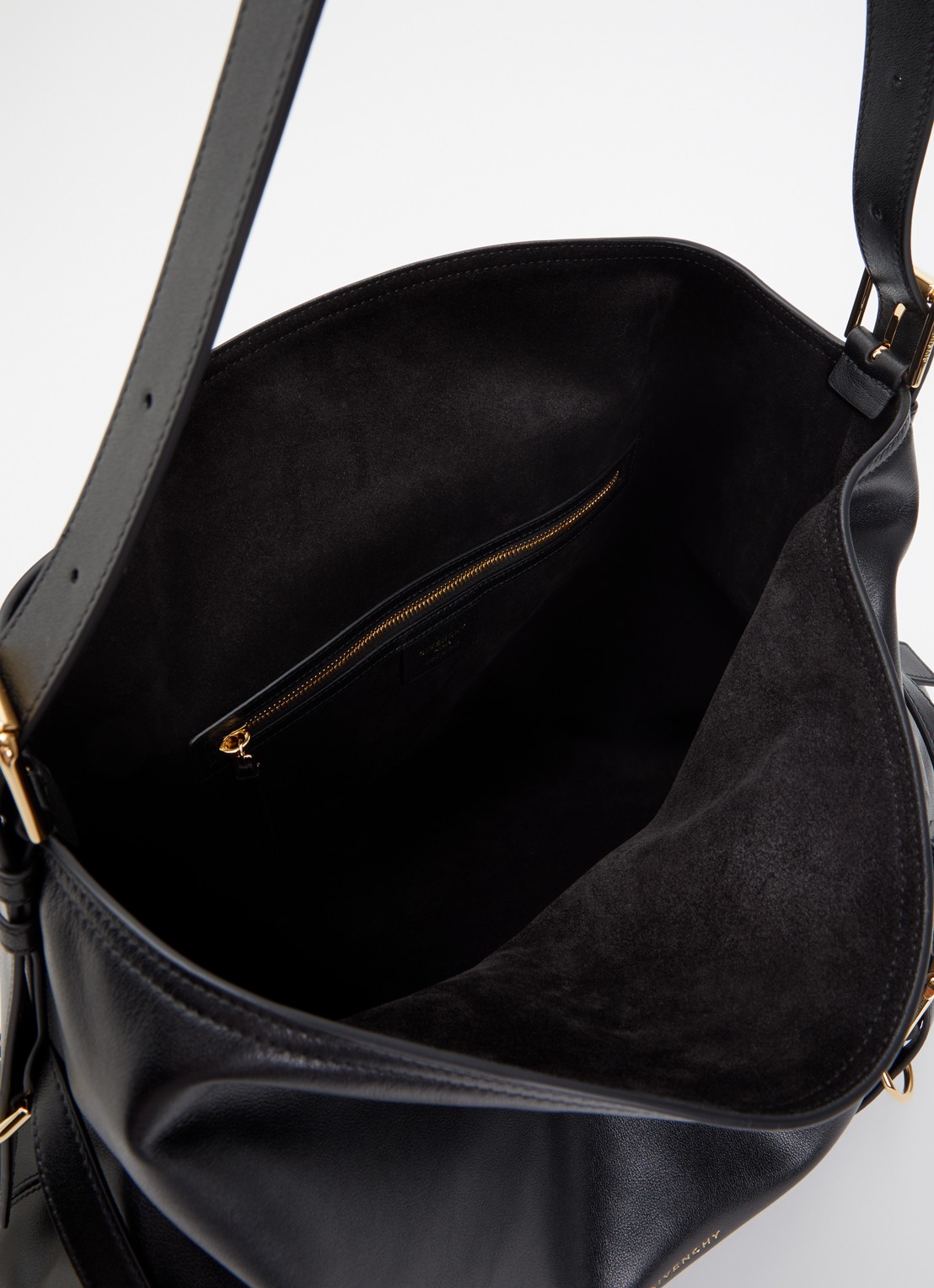Givenchy Voyou Large schoudertas van kalfsleer met verstelbare schouderriem - detail 2 zwart