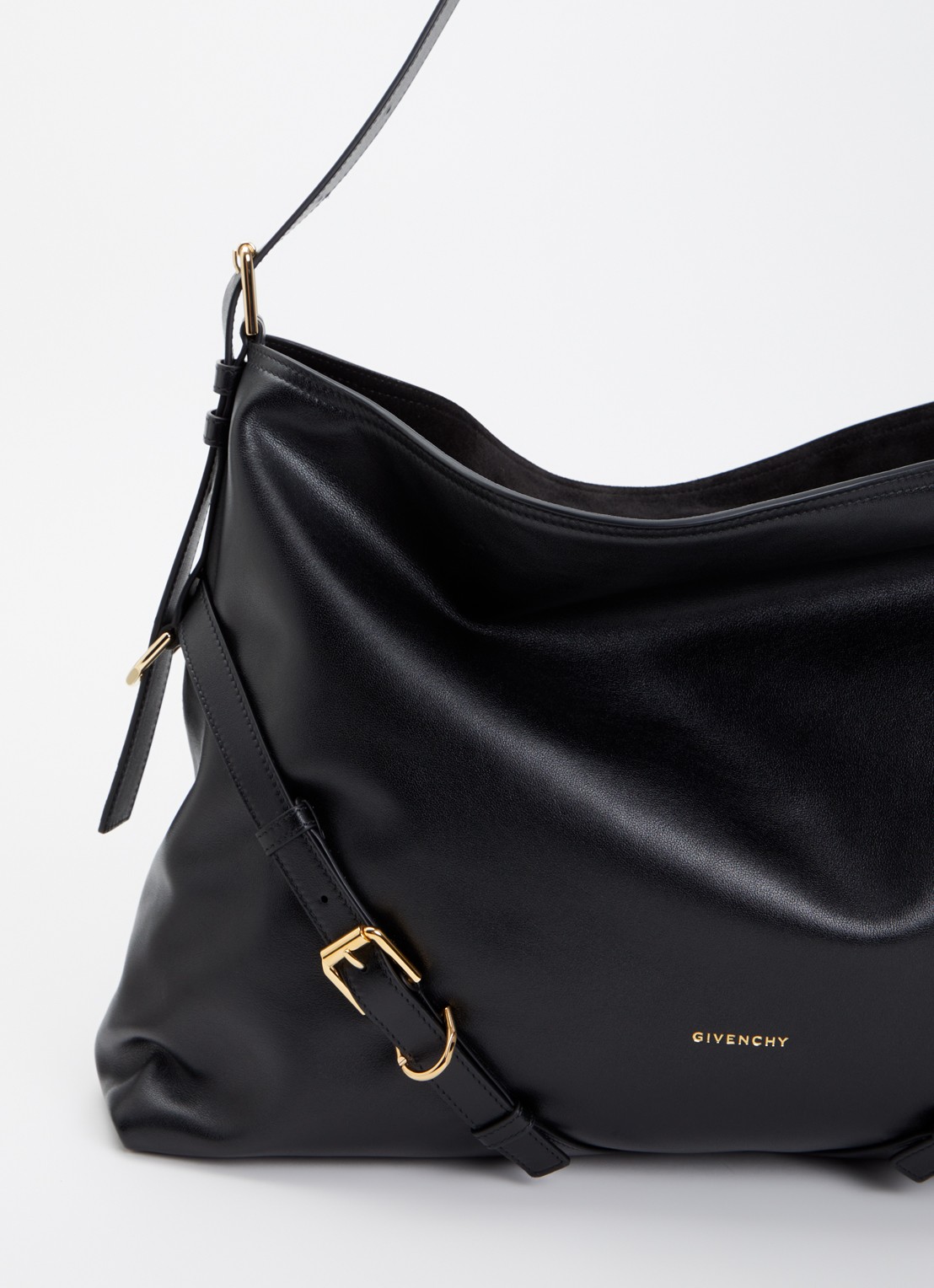 Givenchy Voyou Large schoudertas van kalfsleer met verstelbare schouderriem - detail 4 zwart