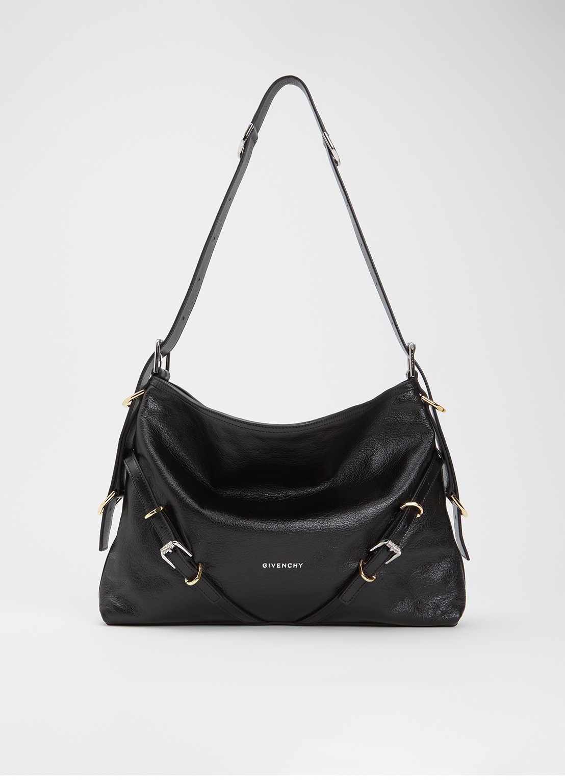 Givenchy Voyou Medium schoudertas van kalfsleer - voorkant 6 zwart
