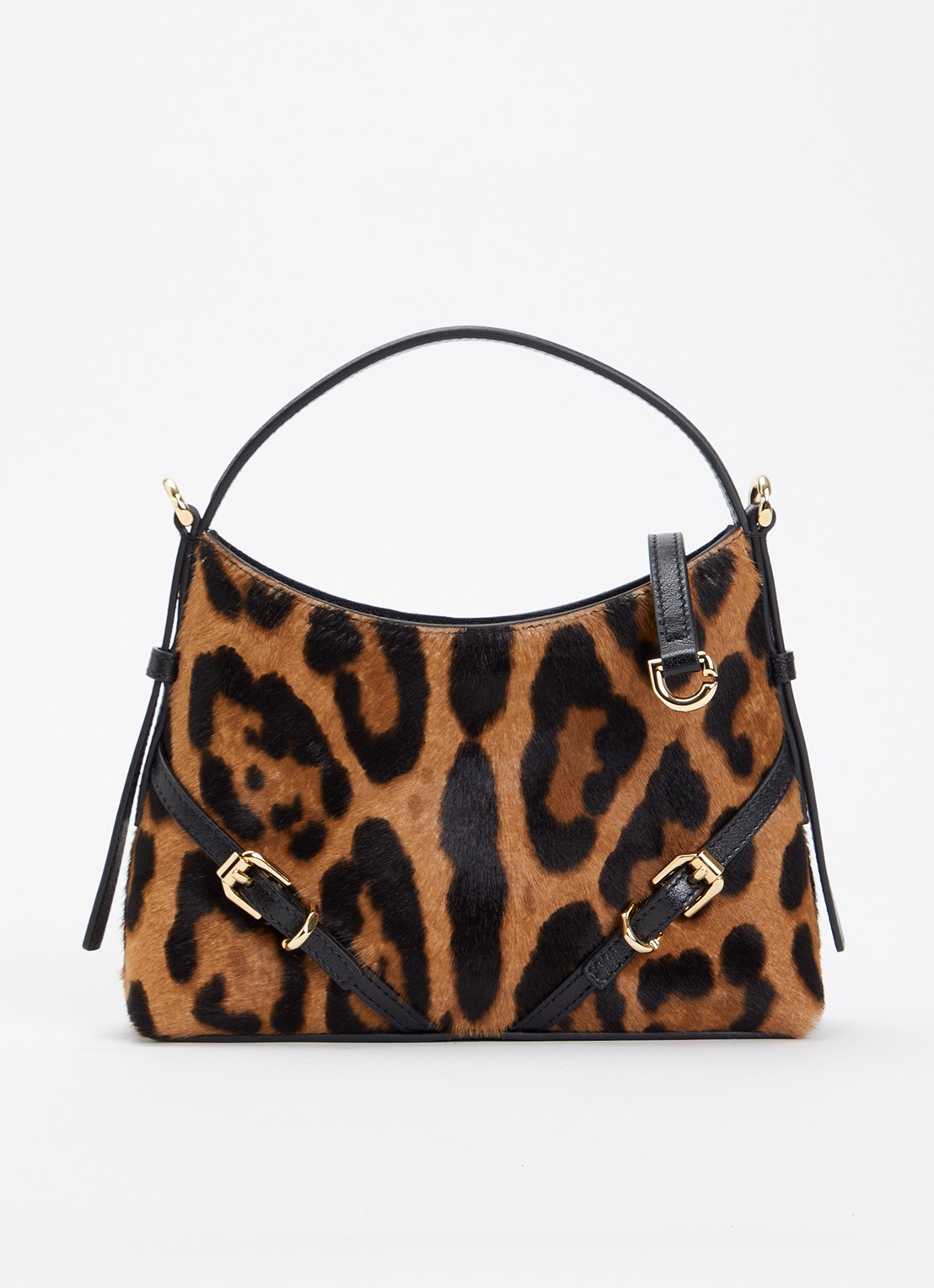 Givenchy Voyou Nano handtas van leer met panterprint - voorkant 6 oranjebruin