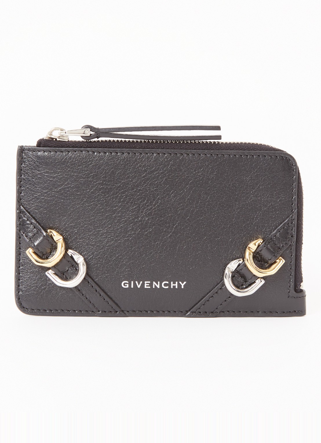 Givenchy Voyou pasjeshouder van kalfsleer  - voorkant 3 zwart