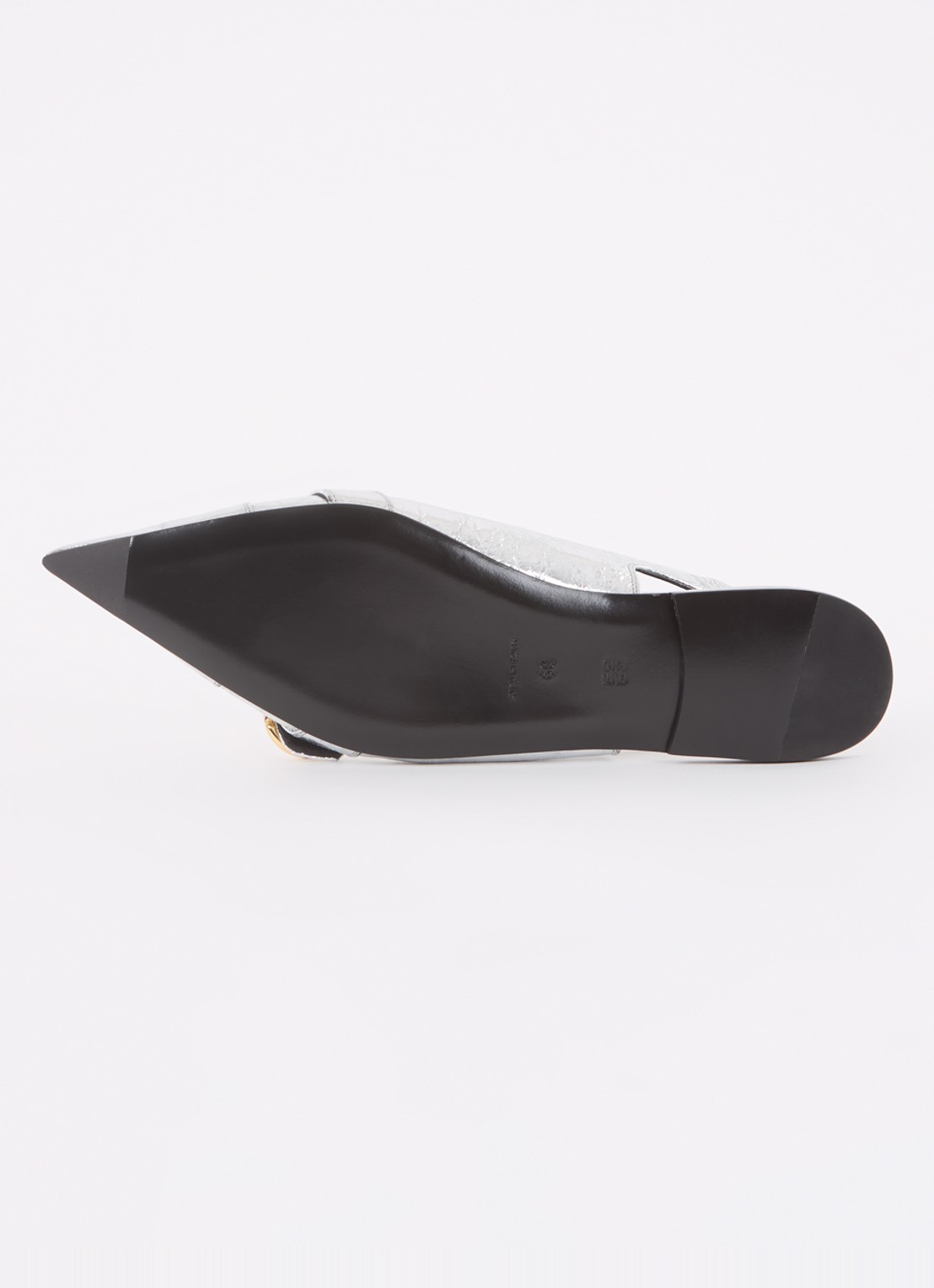 Givenchy Voyou slingback van lamsleer met metallic finish - detail 3 zilver