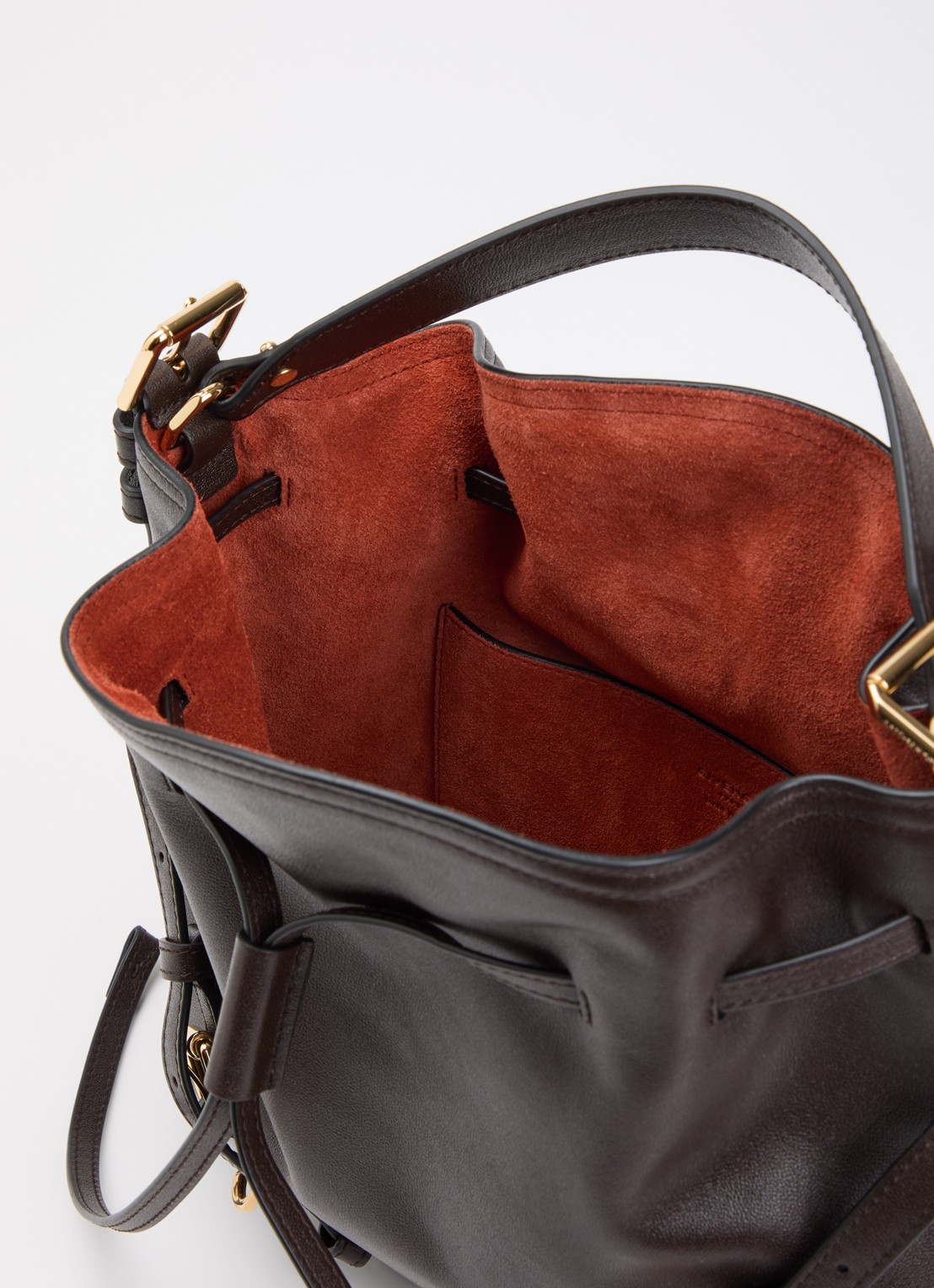 Givenchy Voyou Small schoudertas van kalfsleer - detail 2 chocoladebruin