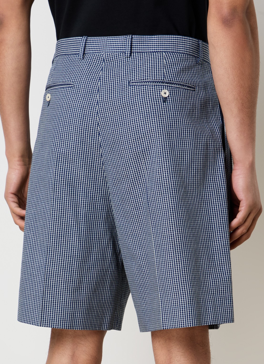 Givenchy Wide fit korte broek met ruitdessin - achterkant 5 blauw