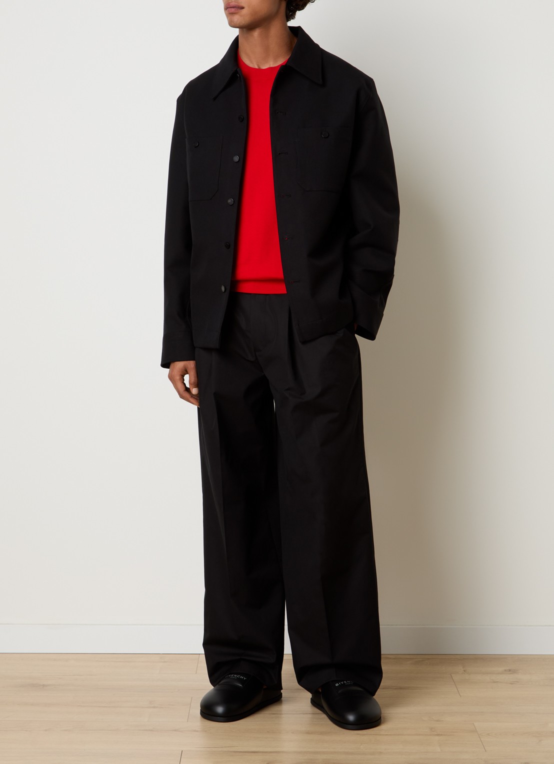 Givenchy Wide fit pantalon met steekzakken - voorkant 6 zwart