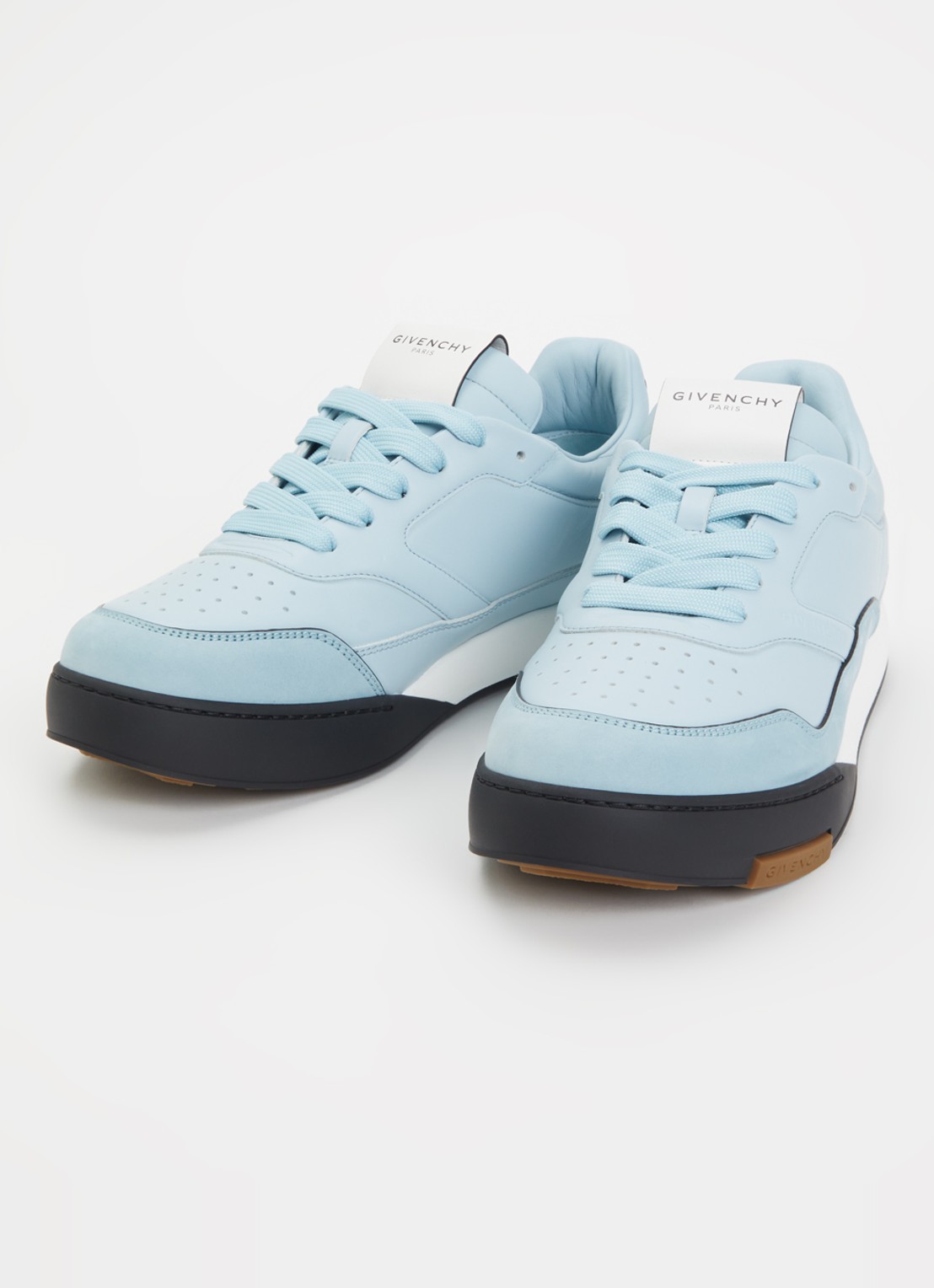 Givenchy Yard Court sneaker van kalfsleer met nubuck details en logo - detail 3 lichtblauw