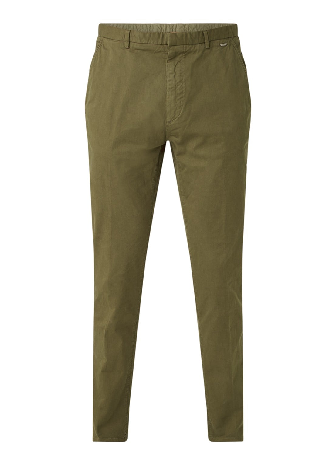 Glen slim fit chino van katoen - voorkant 4 khaki
