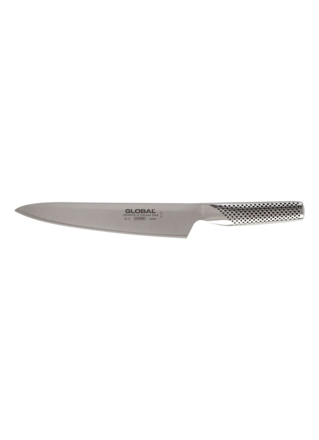 Global G-3 Vleesmes 21 cm - voorkant zilver