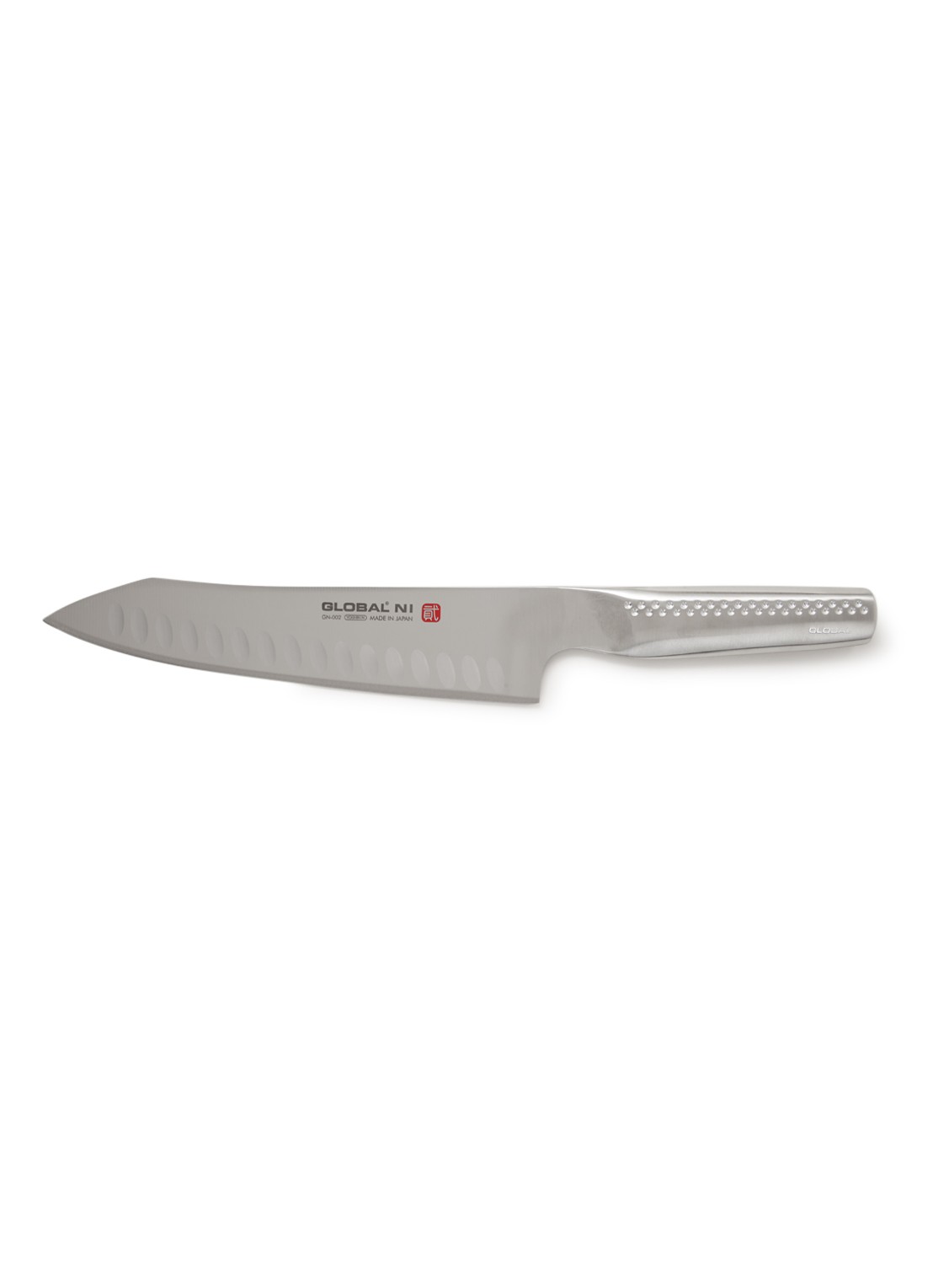 Global GN-002 Oriëntaals koksmes met kuiltjes 20 cm - voorkant 2 zilver