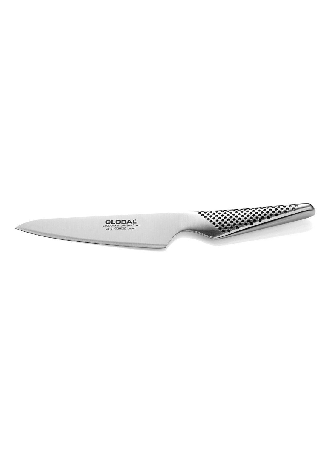 Global GS-3 Steakmes 13 cm - voorkant zilver