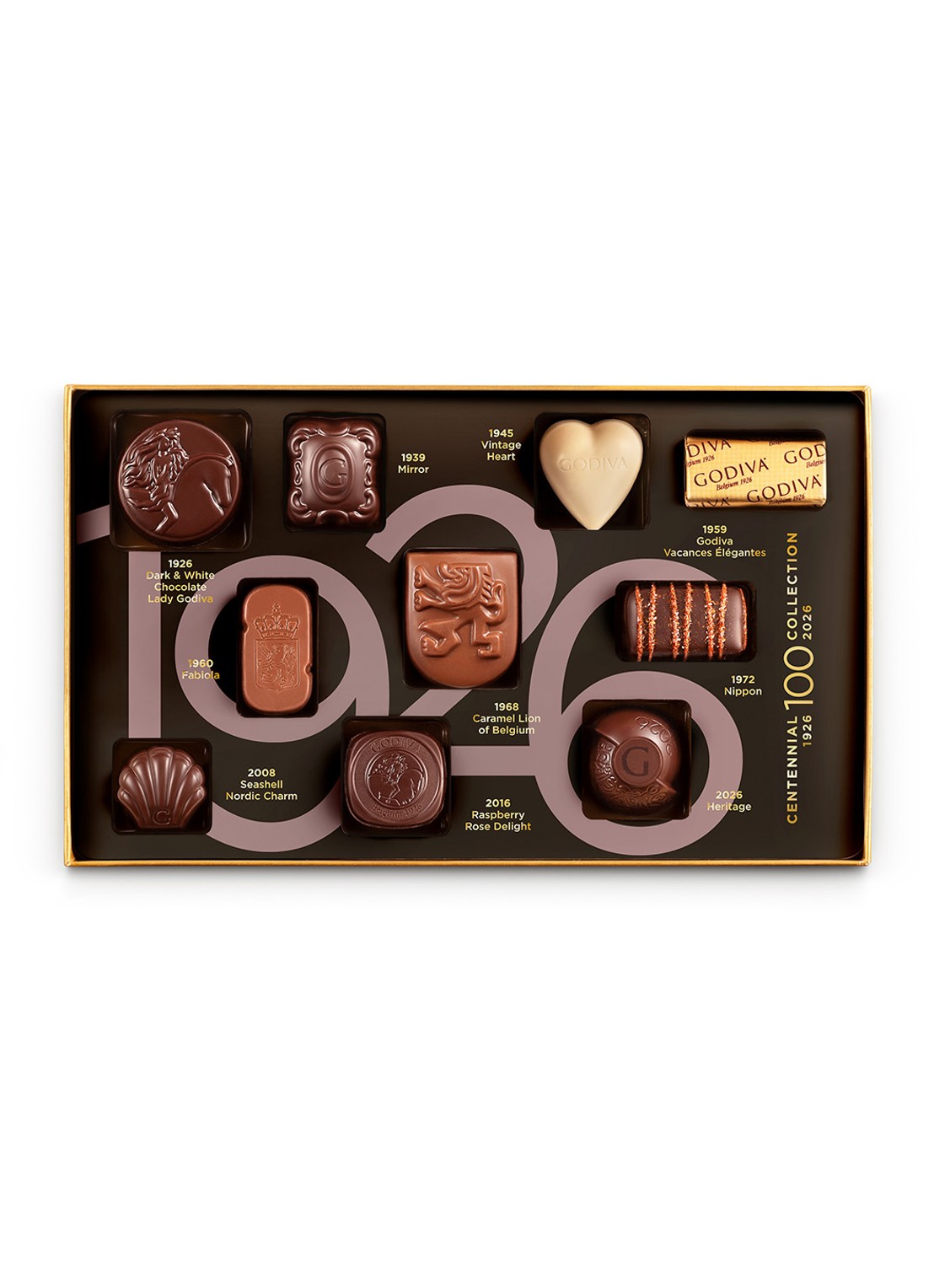 Godiva Centennial Collection 2026 pralines in giftbox 10 stuks 113 gram - detail undefined