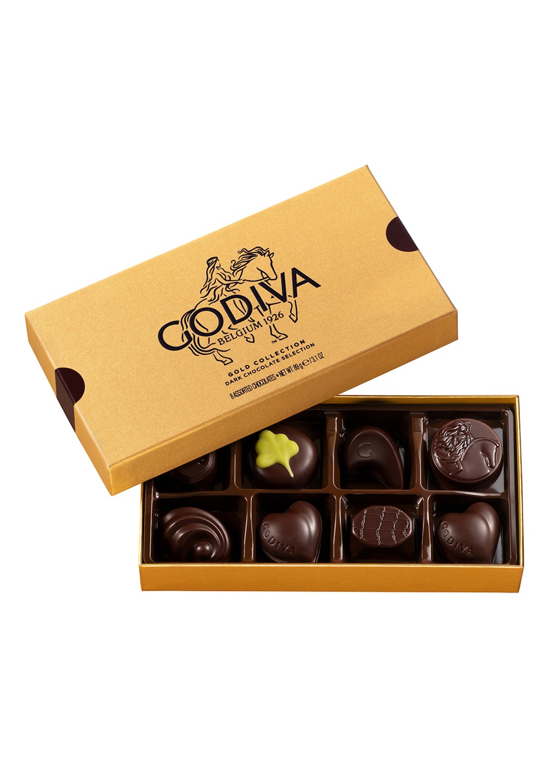 Godiva Gold Collection All Dark chocolade bonbons 8 stuks - voorkant undefined