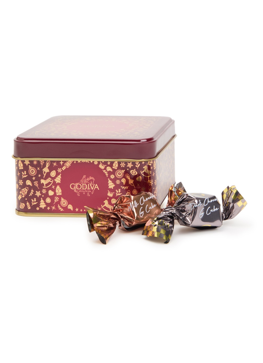Godiva Holiday chocolade bonbons in geschenkblik 98 gram - voorkant undefined