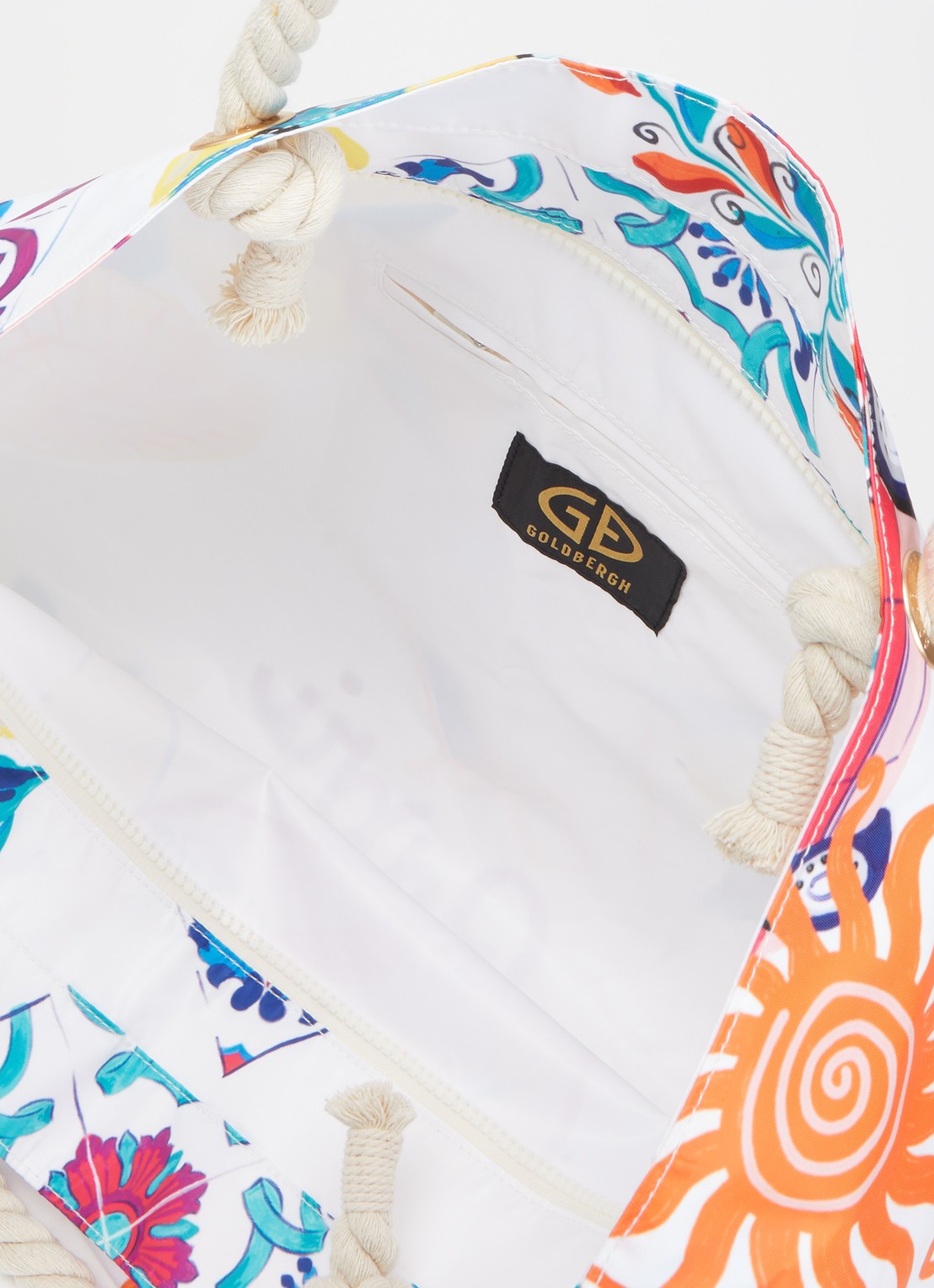 Goldbergh Angela shopper met print - detail wit