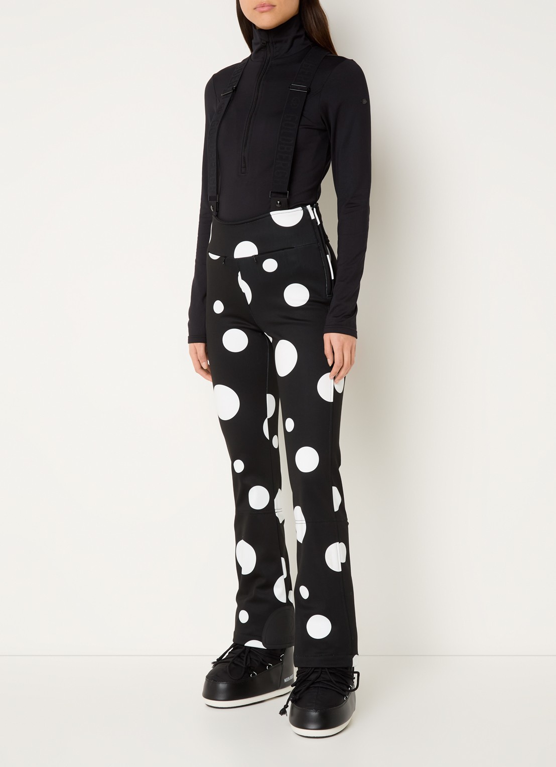 Goldbergh Ballon high waist flared fit skibroek met afneembare bretels - detail 2 zwart