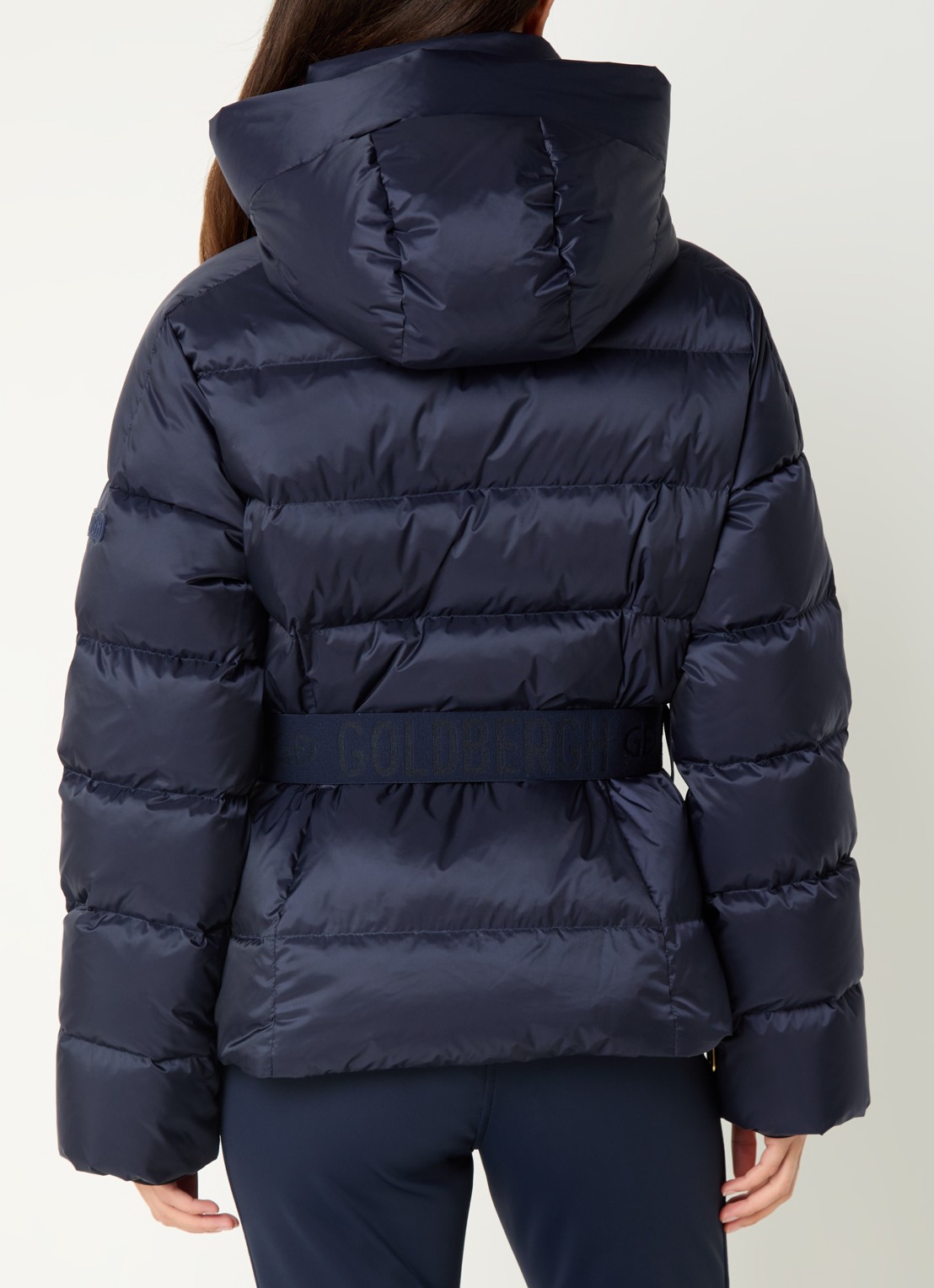 Goldbergh Bea ski-jas met ceintuur en ritszakken - achterkant donkerblauw