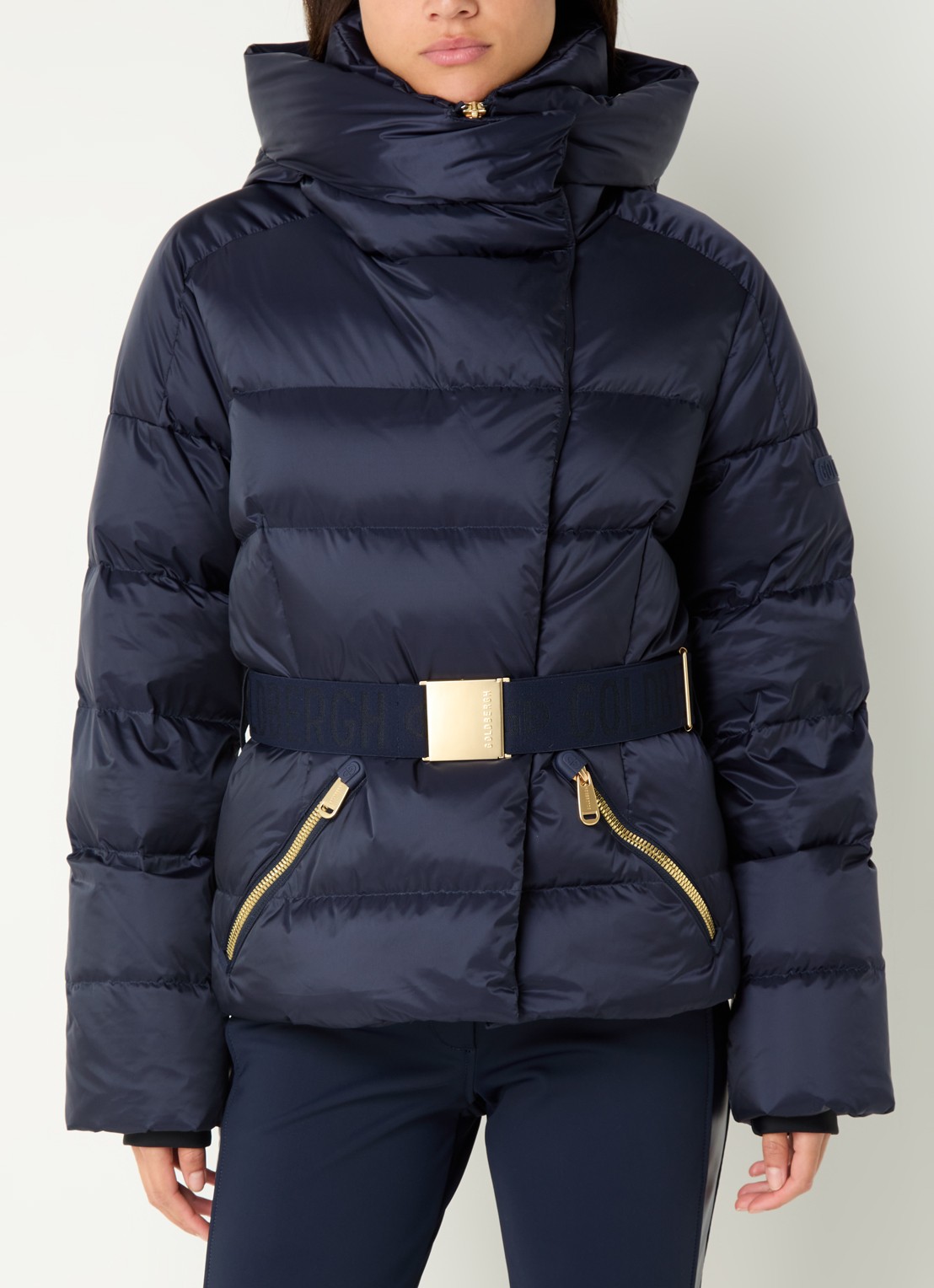 Goldbergh Bea ski-jas met ceintuur en ritszakken - detail 2 donkerblauw